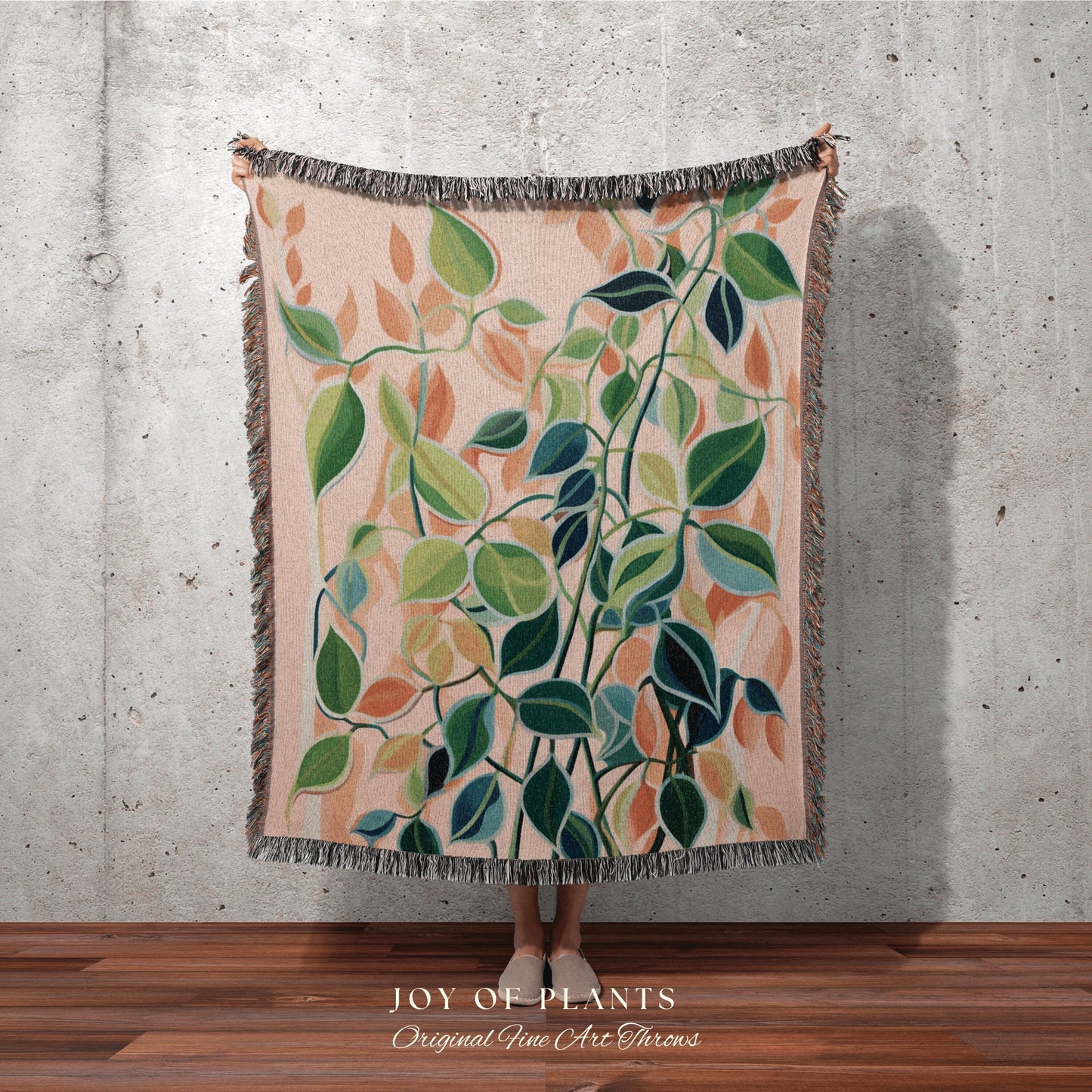 Pastel Botanical Boho Blanket | Nature Inspired Blanket Woven Tapestry Botanical Fairy Grunge Room Decor Boho Plant Blanket Cottagecore Boho