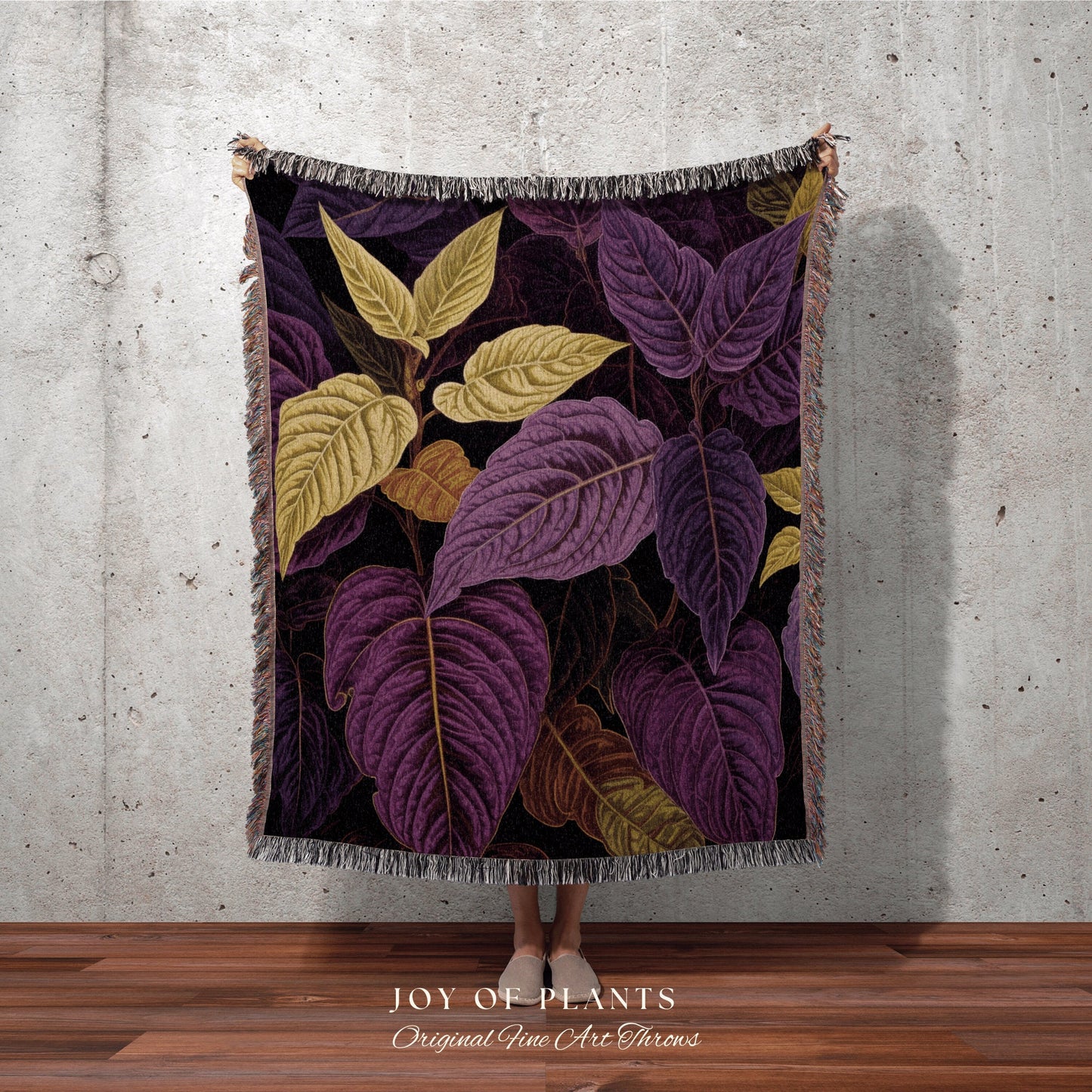 Royal Purple Plant Tapestry | Purple Houseplant Decor Blanket Tapestry Botanical Minimalist Room Decor Fairycore Pink Pastel Floral Plant |