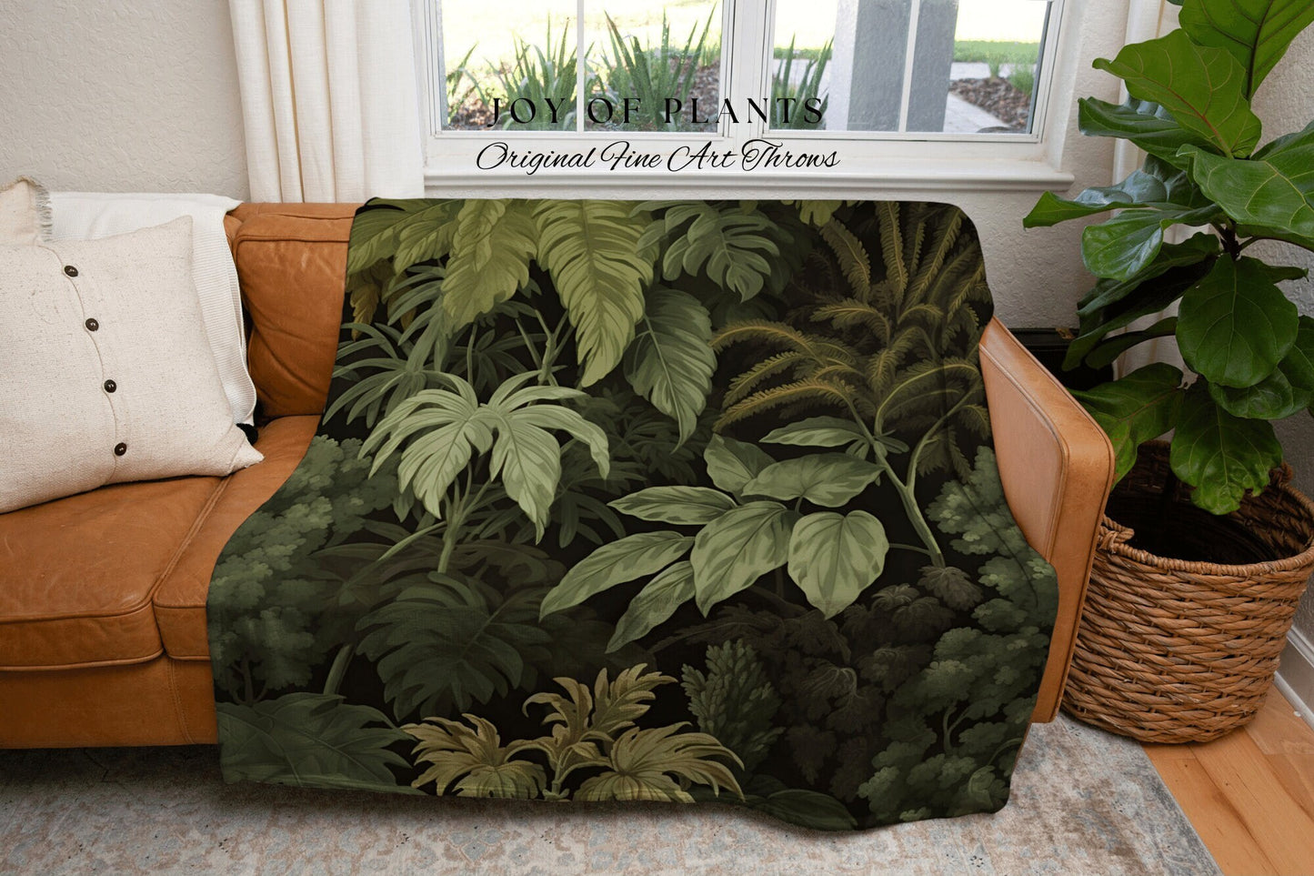 Jungle Throw Blanket Botanical | Nature Inspired Blanket Woven Tapestry Botanical Fairy Grunge Room Decor Fairycore Art Cottagecore Blanket