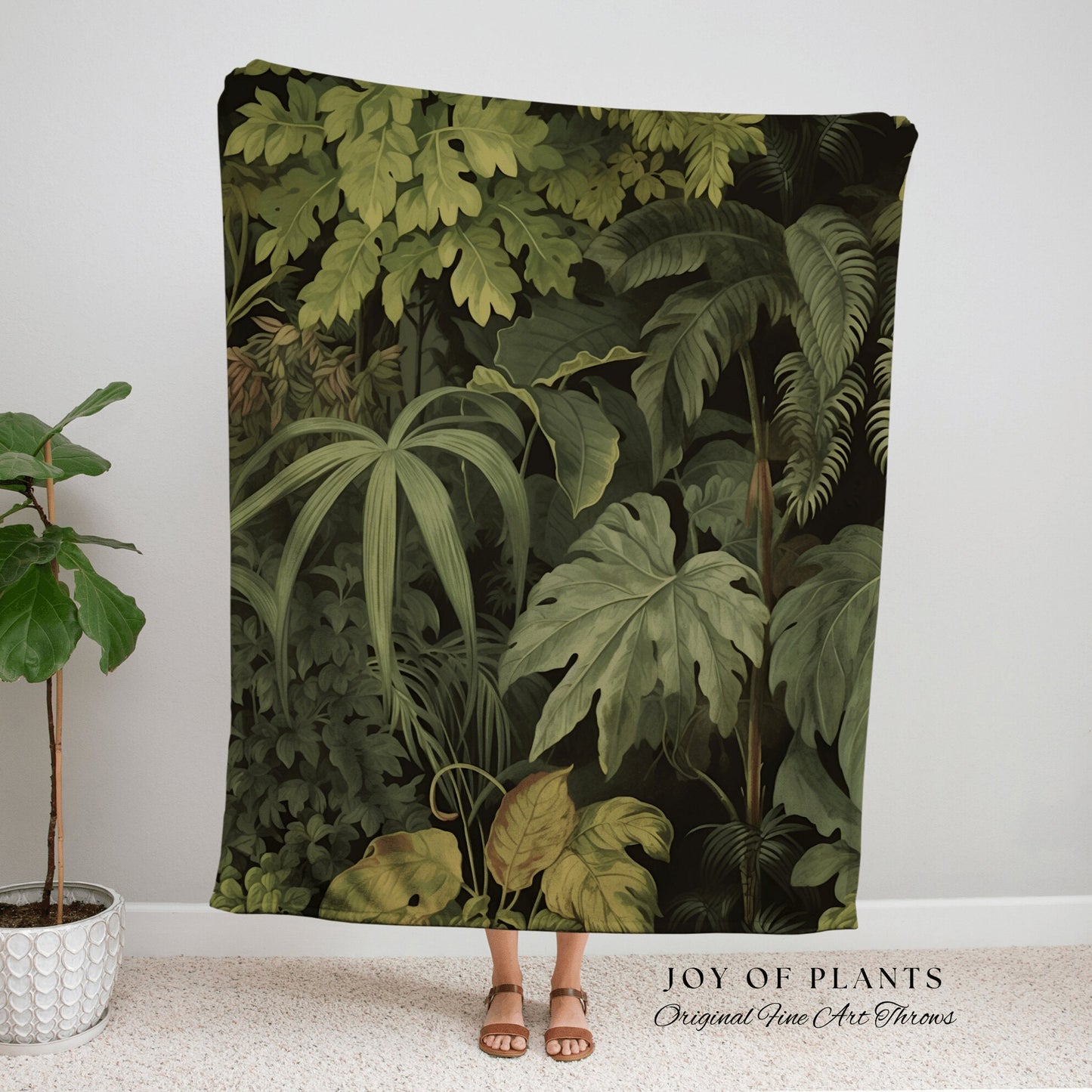 Mystic Forest Woven Blanket | Nature Inspired Blanket Woven Tapestry Botanical Fairy Grunge Room Decor Crowcore Art Cottagecore Room Decor |