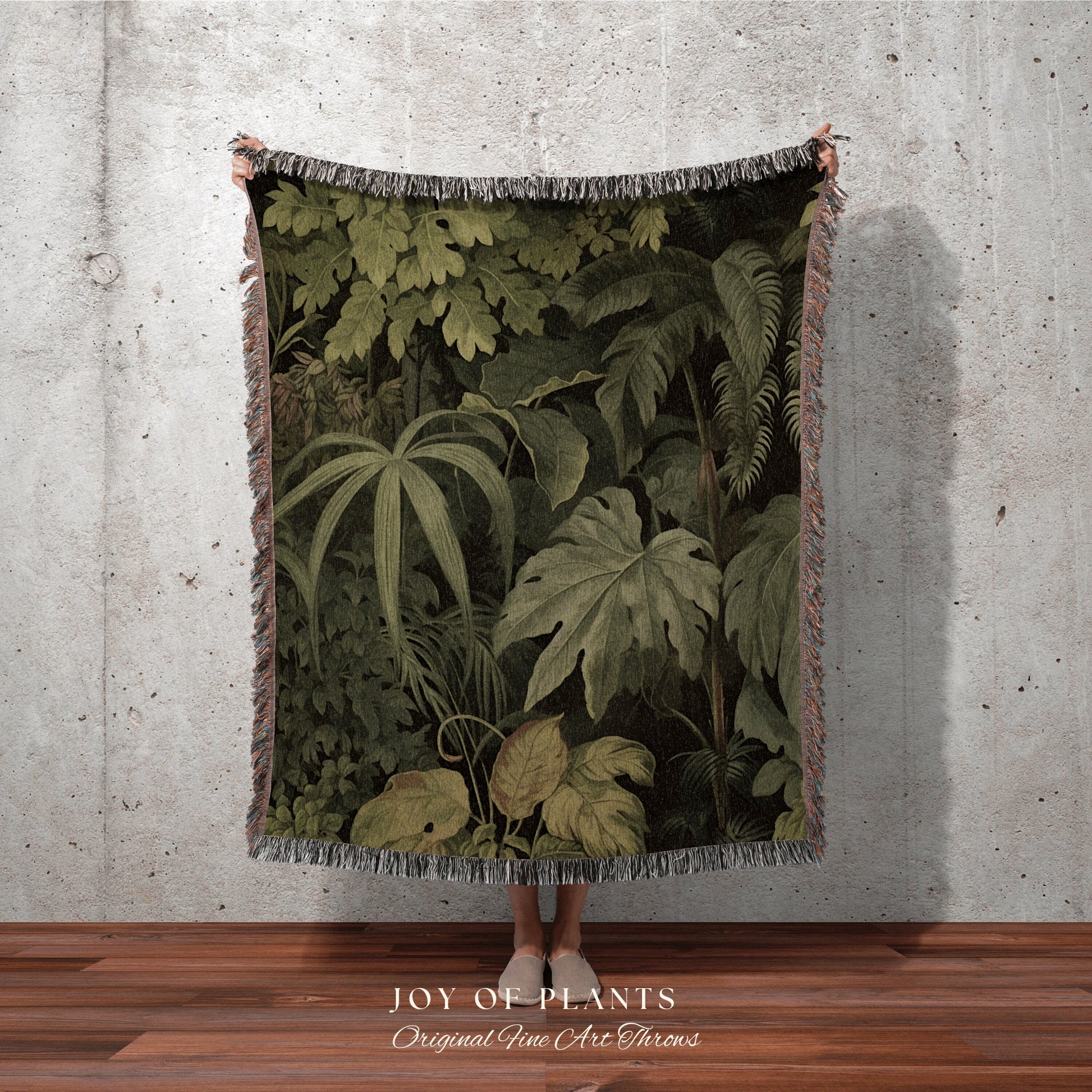 Mystic Forest Woven Blanket | Nature Inspired Blanket Woven Tapestry Botanical Fairy Grunge Room Decor Crowcore Art Cottagecore Room Decor |