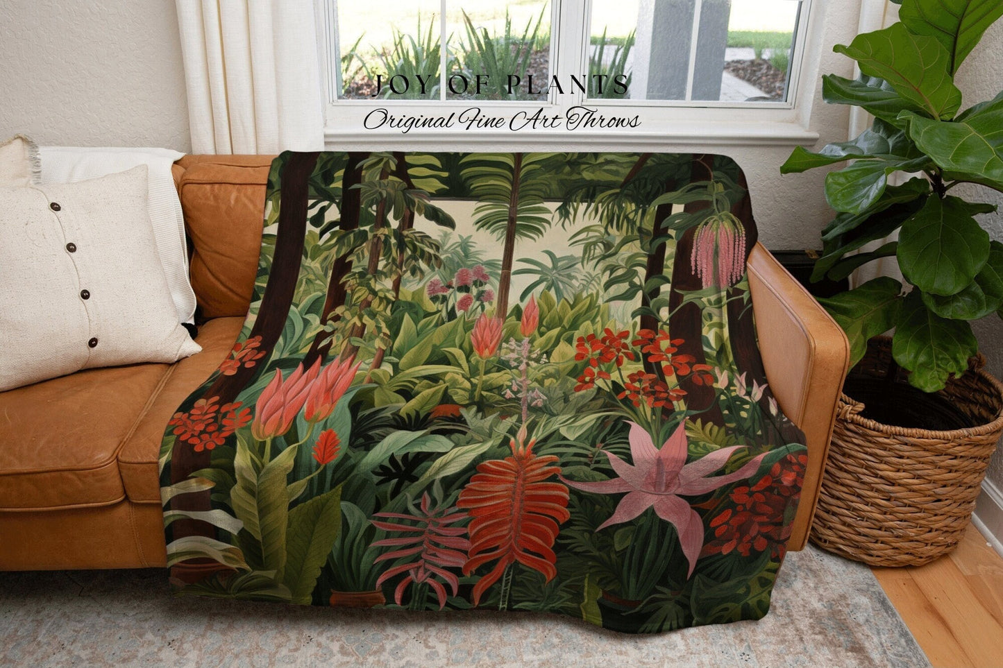 Tropical Wildflower Blanket Woven | Nature Blanket Tapestry Botanical Fairy Grunge Room Decor Fairycore Floral Cottagecore Blanket Botanical