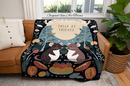 Thick as Thieves Friendship Blanket | Personalized Best Friend Gift Custom Name Tapestry Rat Blanket Gift For Best Friend Custom BFF Gift |