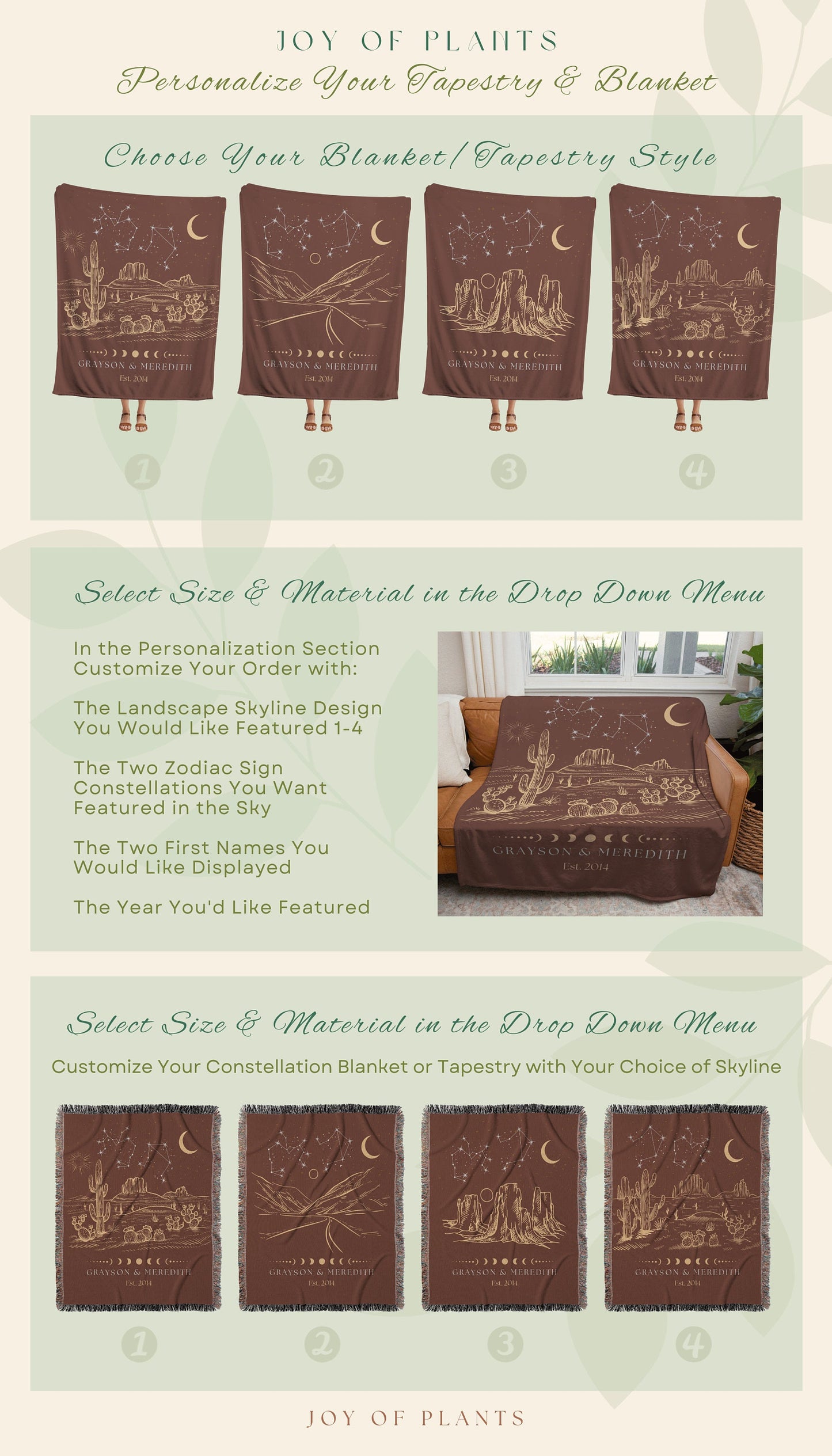 Under These Stars Zodiac Blanket | Southwestern Wall Art Modern Desert Aesthetic Zodiac Sign Couples Custom Constellation Gift Personalized