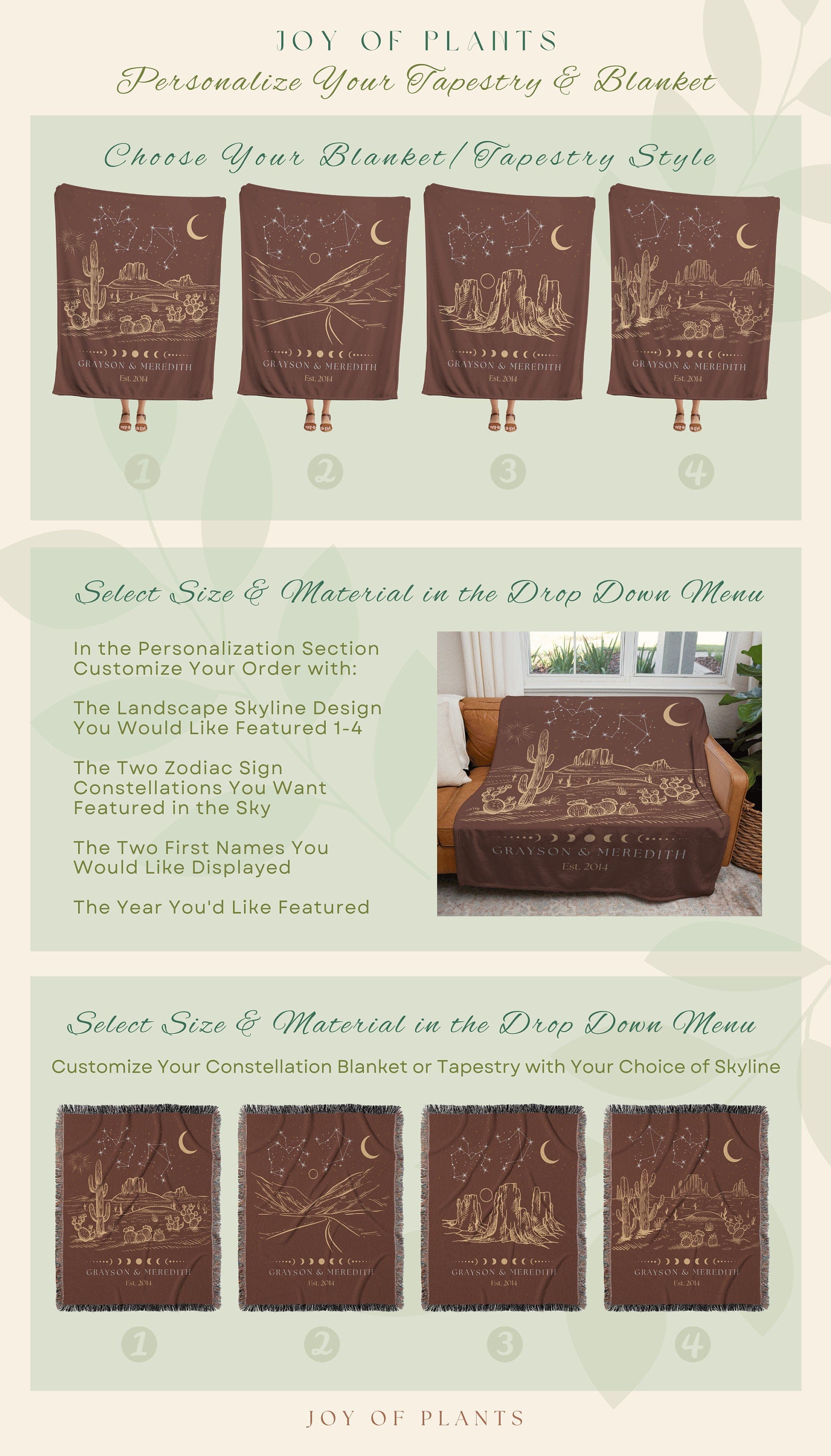 Under These Stars Zodiac Blanket | Southwestern Wall Art Modern Desert Aesthetic Zodiac Sign Couples Custom Constellation Gift Personalized