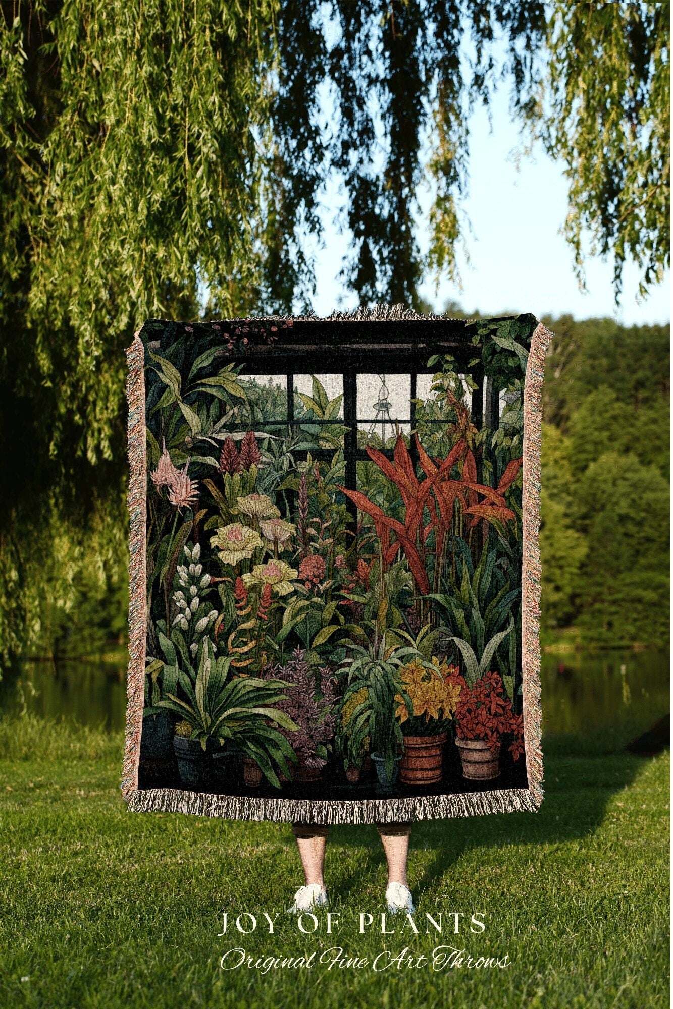 Flower Shop Botanical Tapestry | Nature Blanket Woven Tapestry Botanical Fairy Grunge Room Decor Fairycore Art Cottagecore Blanket Botanical