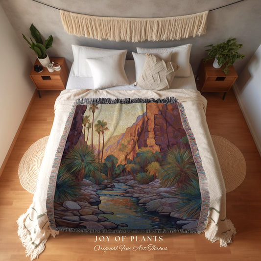 Nature Blanket Woven Tapestry | Nature Woven Blanket Desert Aesthetic Blanket Woven Tapestry Southwest Landscape Tapestry Whimsical Room |