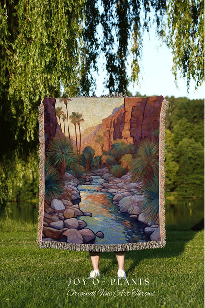 Nature Blanket Woven Tapestry | Nature Woven Blanket Desert Aesthetic Blanket Woven Tapestry Southwest Landscape Tapestry Whimsical Room |