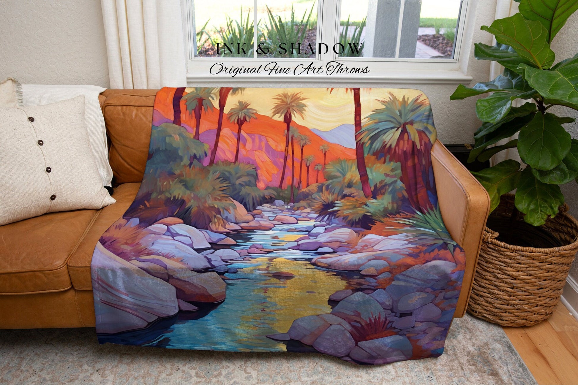 Outdoors Blanket Desert Tapestry | Nature Woven Blanket Desert Aesthetic Blanket Woven Tapestry Southwest Landscape Tapestry Whimsical Room