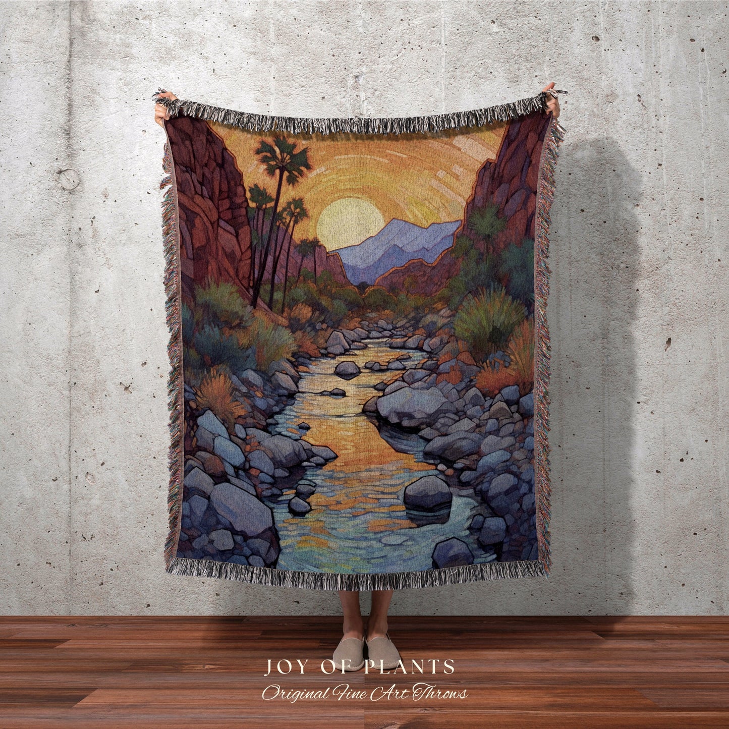 Desert Aesthetic Tapestry | Warm Colors Decor Housewarming Gift Blanket Desert Aesthetic Blanket Woven Tapestry Southwest Landscape Tapestry