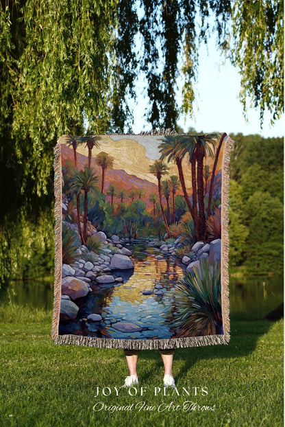 Mountain Landscape Tapestry | Whimsical Home Decor Housewarming Gift Blanket Cactus Aesthetic Blanket Woven Tapestry Southwest Landscape |