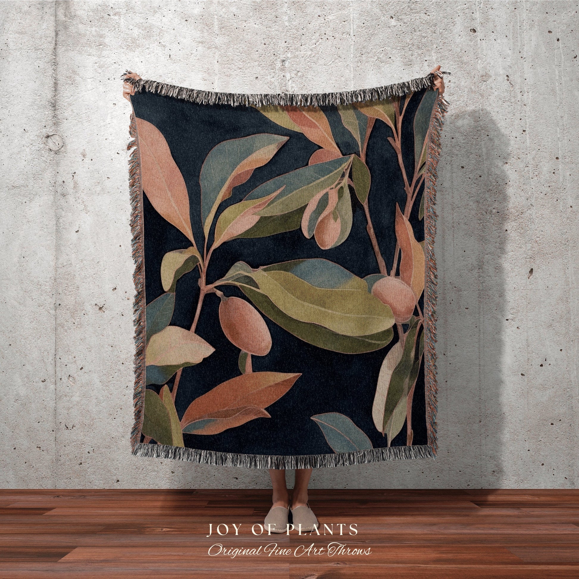 Modern Pastel Leaf Blanket | Ficus Houseplant Blanket Tapestry Botanical Minimalist Room Decor Fairycore Floral Plant Lover Vintage Blanket