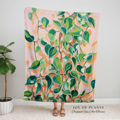 Whimsical Plant Throw Blanket | Nature Inspired Blanket Woven Tapestry Botanical Fairy Grunge Room Decor Boho Plant Blanket Cottagecore Boho