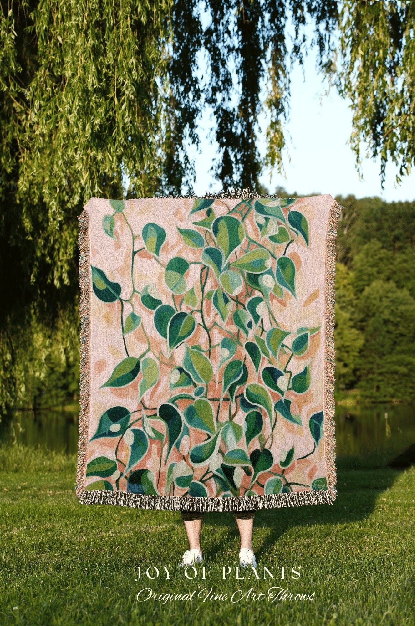 Whimsical Plant Throw Blanket | Nature Inspired Blanket Woven Tapestry Botanical Fairy Grunge Room Decor Boho Plant Blanket Cottagecore Boho