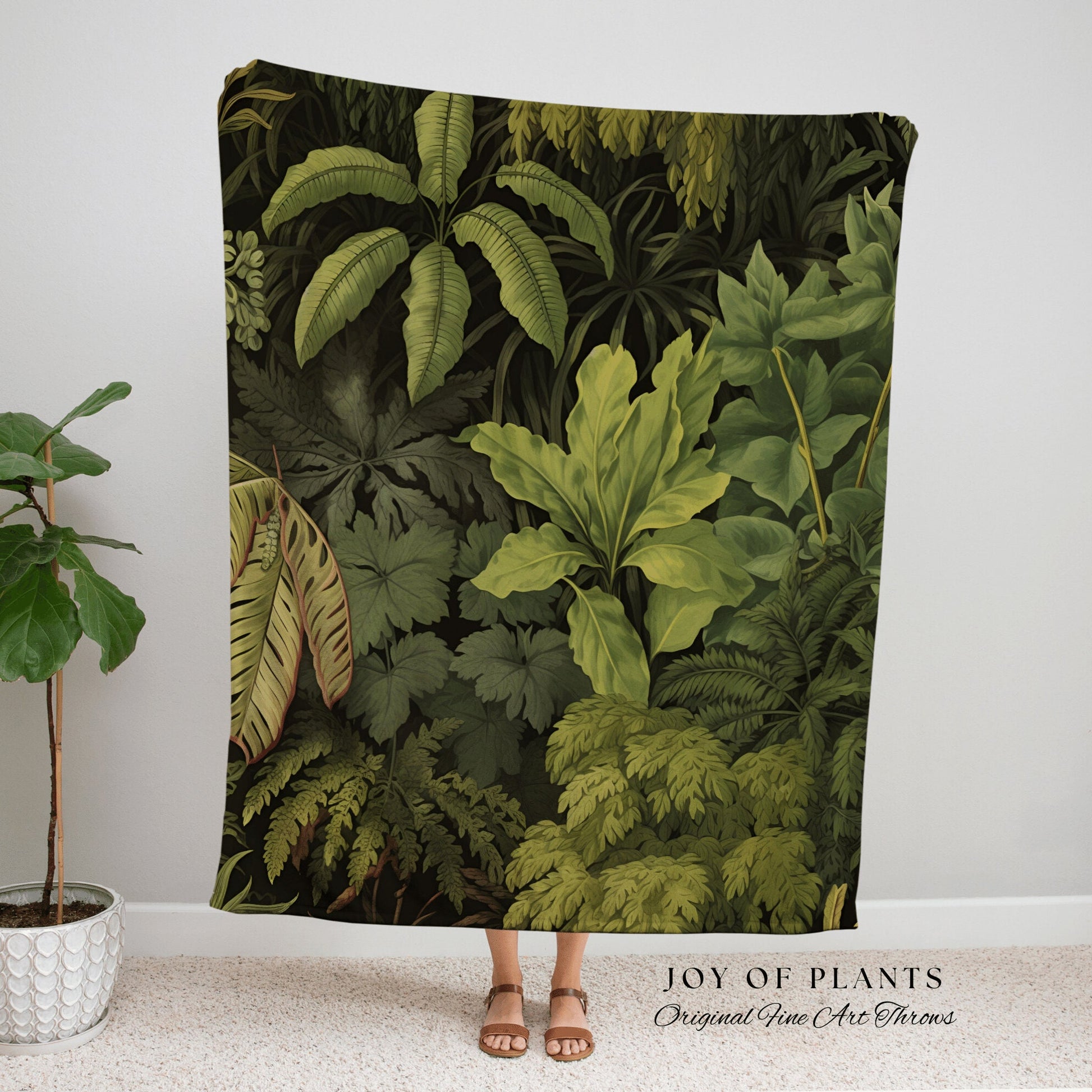 Greenery Throw Blanket Botanical | Nature Inspired Blanket Woven Tapestry Botanical Fairy Grunge Room Decor Fairycore Art Cottagecore Throw