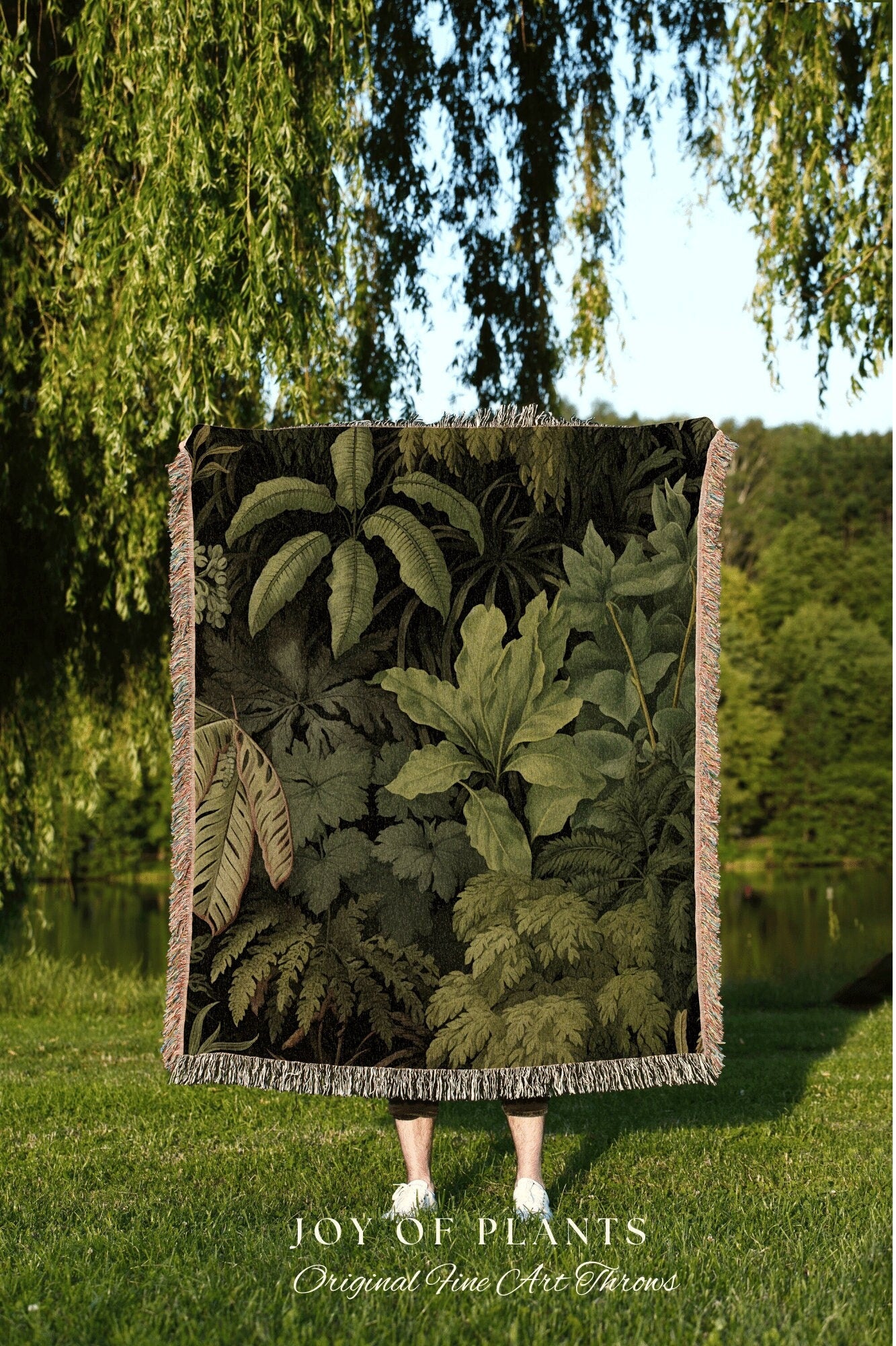 Greenery Throw Blanket Botanical | Nature Inspired Blanket Woven Tapestry Botanical Fairy Grunge Room Decor Fairycore Art Cottagecore Throw