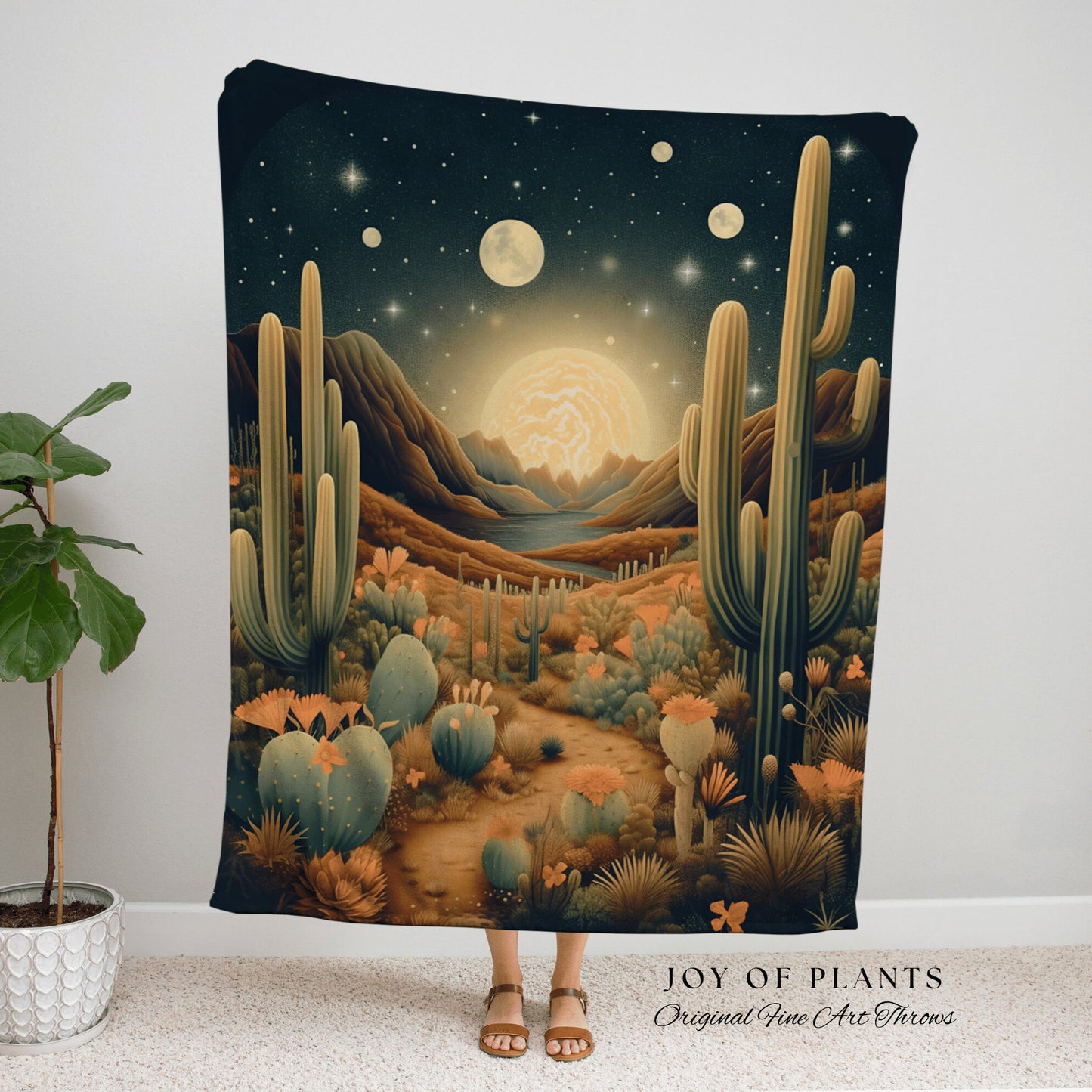 Southwestern Wall Art Woven Tapestry Wall Hanging | Desert Aesthetic Blanket Woven Tapestry | Desert Landscape Tapestry Whimsical Room Decor