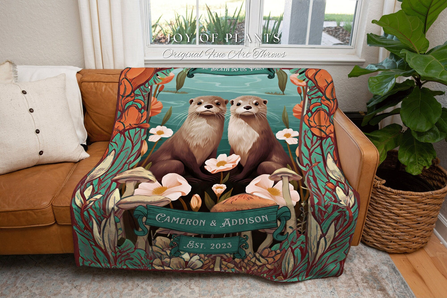 Best Friend Blanket Custom Woven Throw Blanket Personalized Friendiversary Gift Custom Bestie Blanket 'You're my Otter Half' I Love You Gift