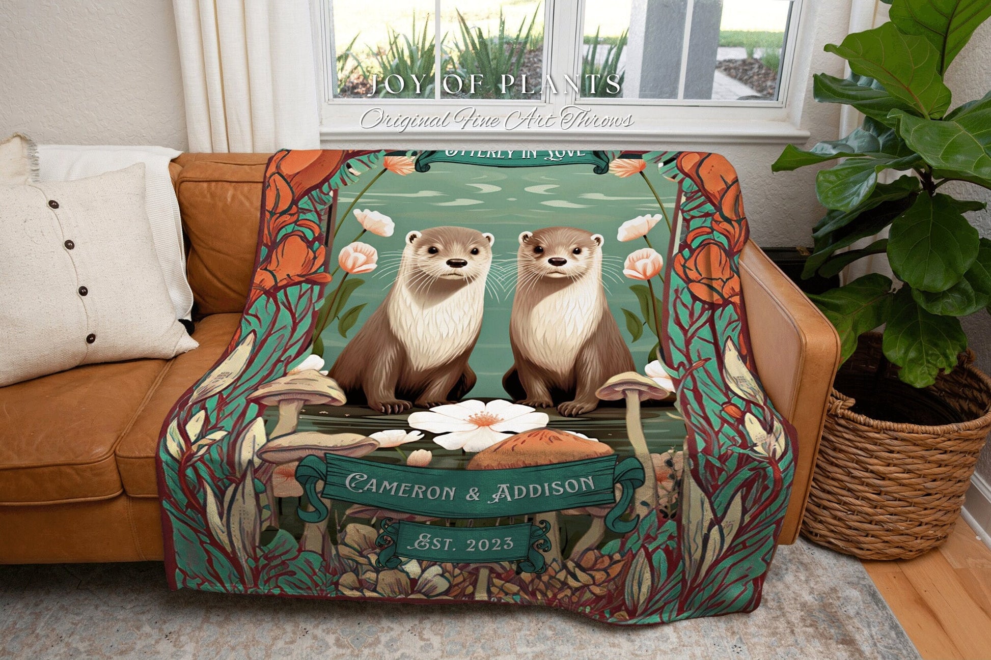 Custom Otter Bestie Present Blanket Personalized Anniversary Gift Best Friend Gift Cute Otter Couple Blanket I Love You Gift for Girlfriend