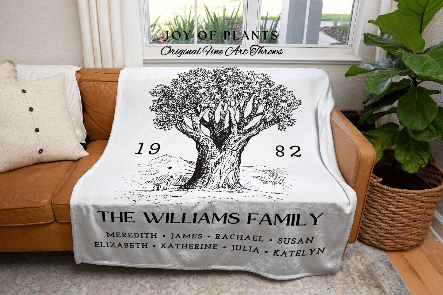 Woven Family Tapestry Blanket | Family Gift Personalized Mother's Day Custom Blanket for Grandparents Meaningful Gift for Family Last Name |