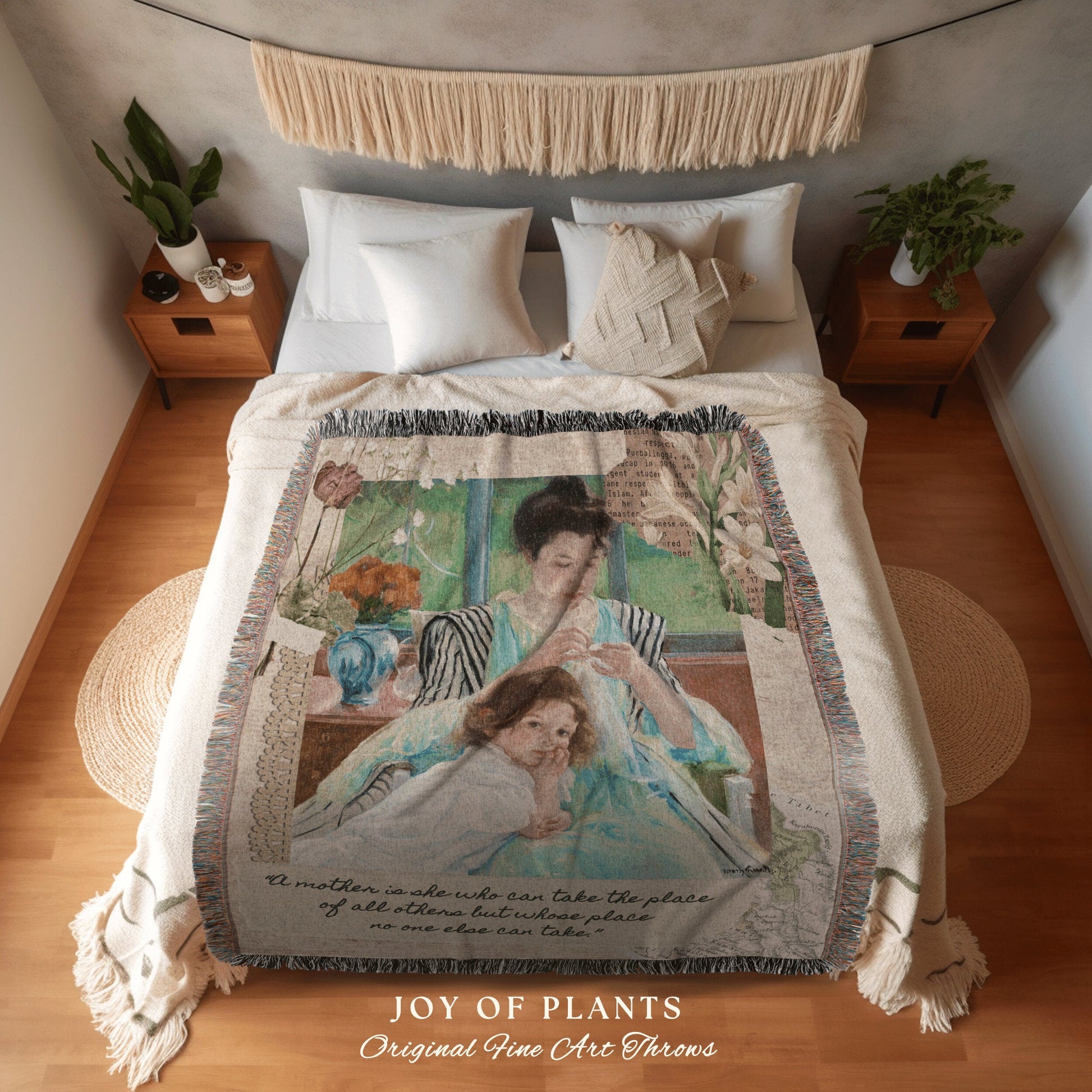 Mary Cassat Mother's Day Blanket | Mother's Day Keepsake Blanket Woven Throw Gift for Mom Custom Blanket Meaningful Presents for Mom Custom