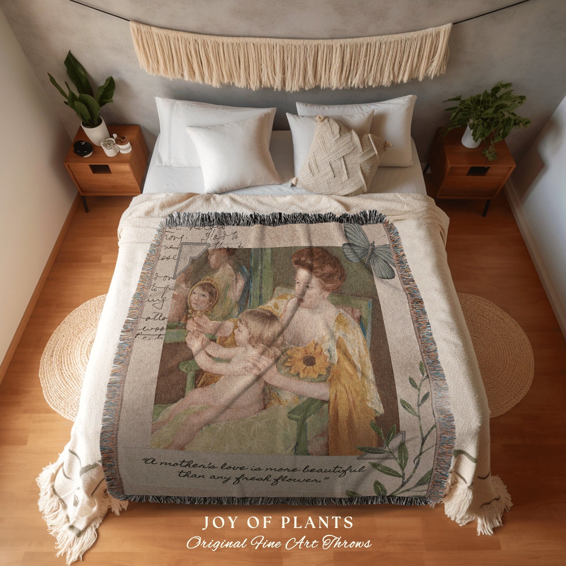 New Mom Custom Blanket | Mary Cassatt Mother's Day for Mom from Kids Gift Meaningful Blanket Woven Throw New Mom Personalized Mom Keepsake |