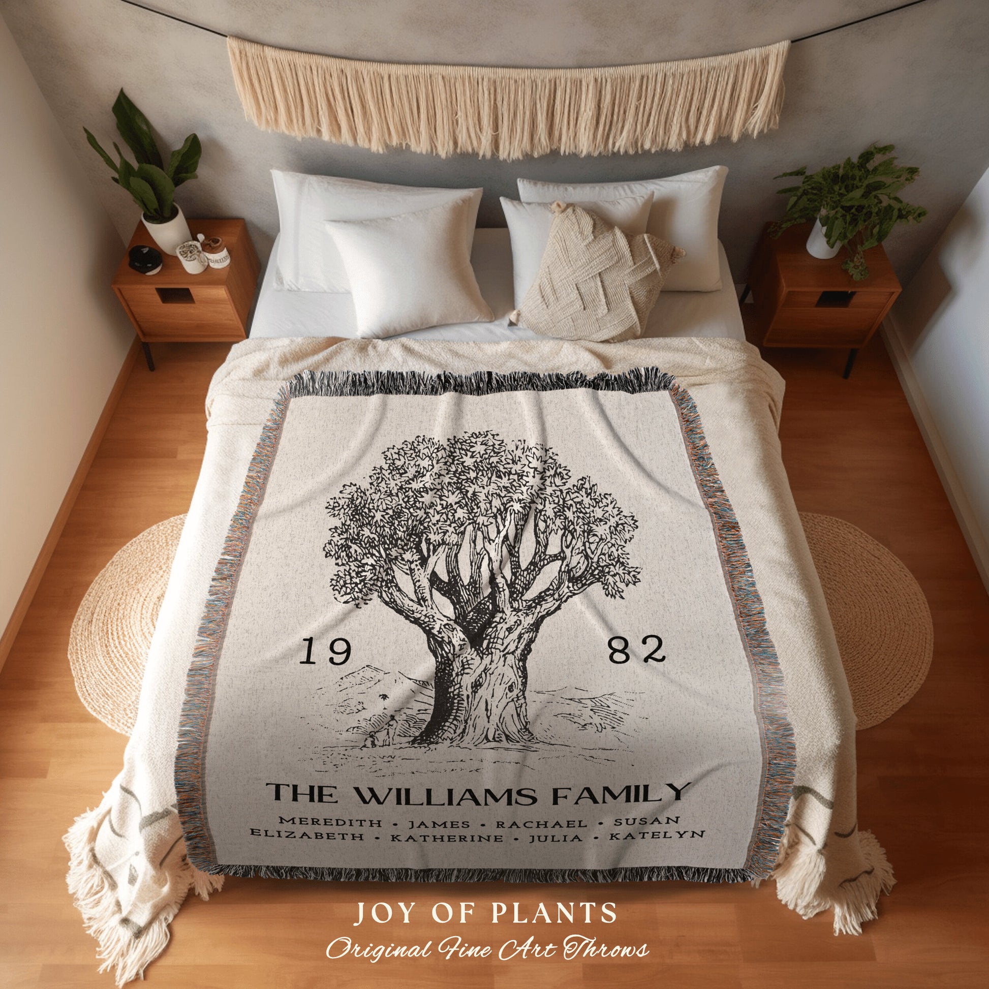 Family Heritage Tapestry Custom | Family Gift Personalized Family Tapestry Meaningful Gift for Mom Thoughtful Gift for Grandma Sentimental