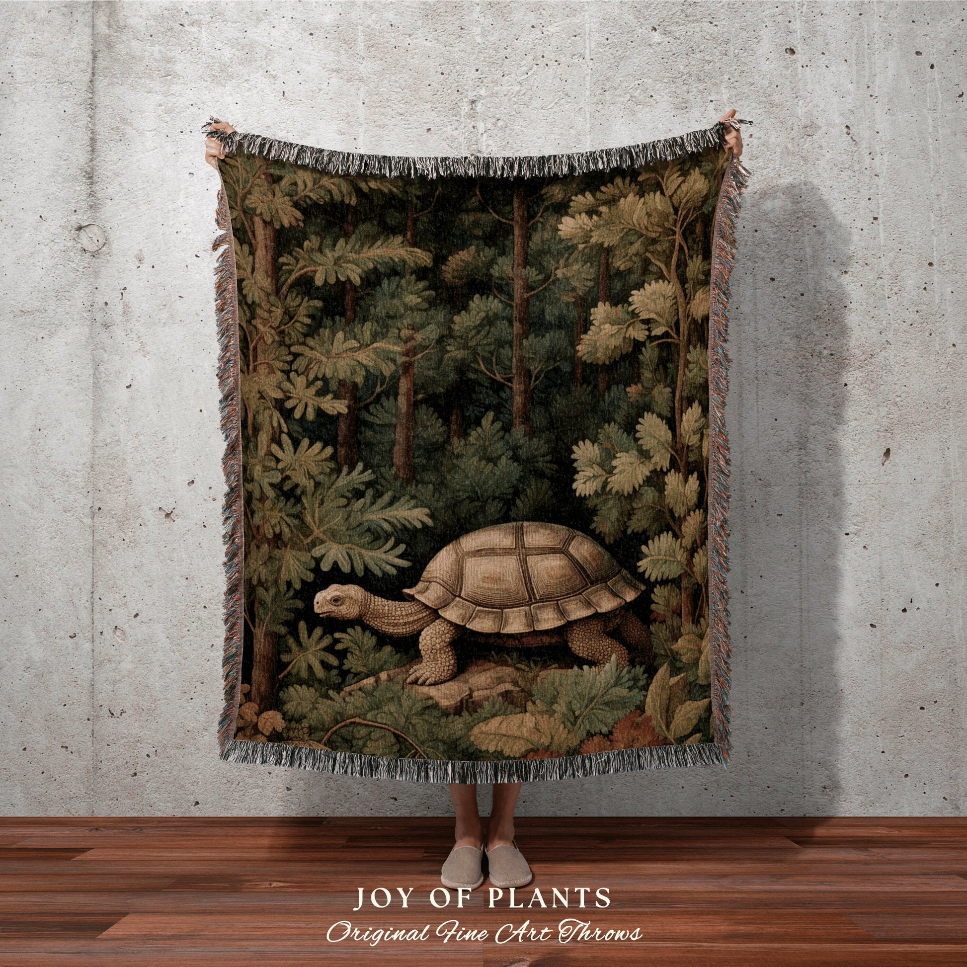 Nature Throw Blanket Woodland | William Morris inspired Botanical Blanket Woodland Cottagecore Maximalist Decor Woven Blanket Turtle Decor |