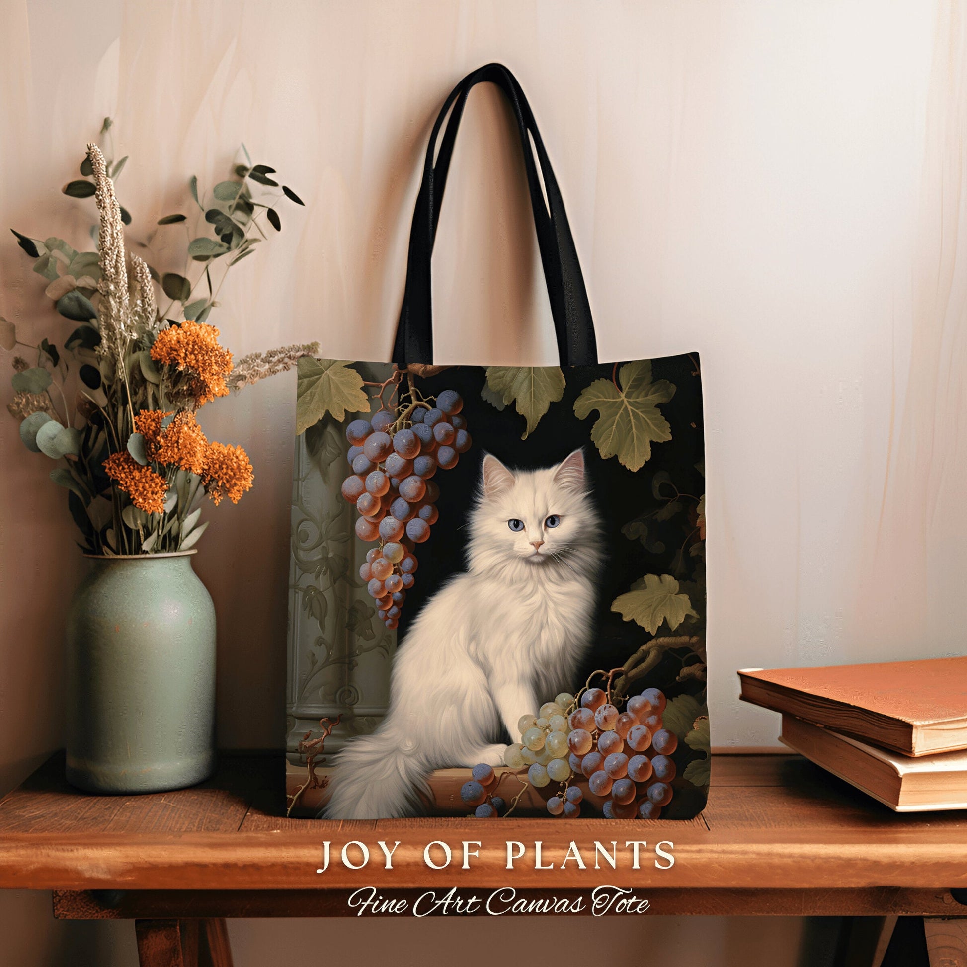 Dark Botanical Cat Tote Bag Woven | William Morris Inspired Tote Bag Aesthetic Tapestry Tote Woven Victorian Gothic Fairy Core Cat Tote Bag