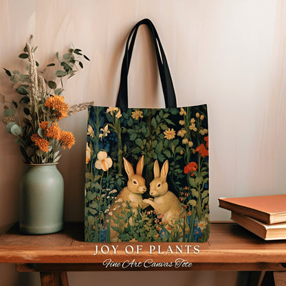 Fairycore Tapestry Bag Boho Satchel Woven | Botanical Morris Inspired Tote Bag Forestcore Satchel Maximalist Tapestry Tote Botanical Rabbit