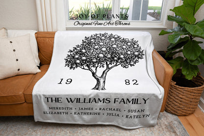 Family Heritage Woven Tapestry | Family Gift Personalized Mother's Day Custom Blanket for Grandparents Meaningful Gift for Family Last Name