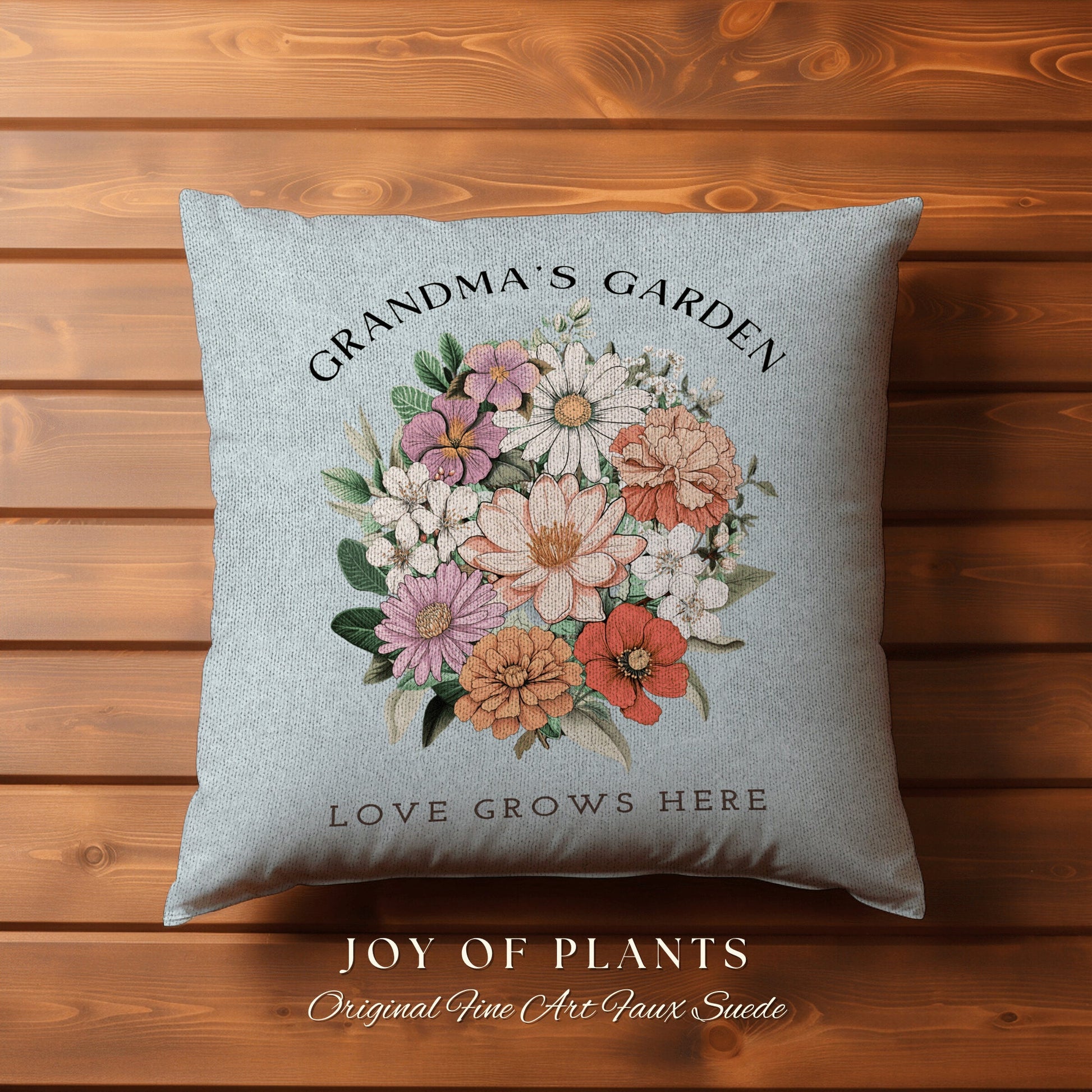 Grandma's Garden Birth Flower Pillow | Personalized Birth Month Flower Bouquet for Mom and Grandma's Garden Custom Birthflower Pillow Custom