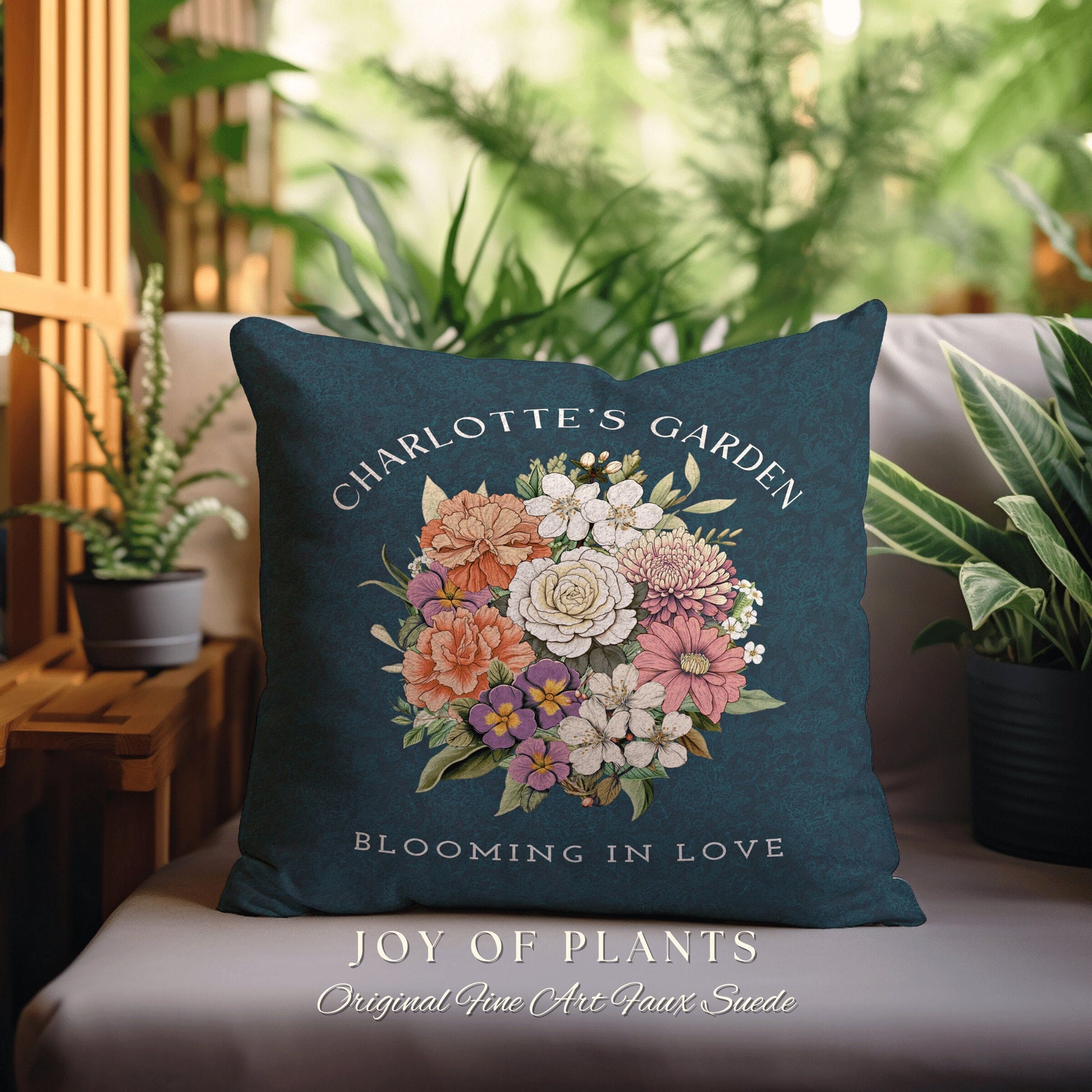 Family Birth Flower Bouquet Pillow | Personalized Birth Month Flower Bouquet for Mom and Grandma's Garden Custom Birthflower Pillow Custom |