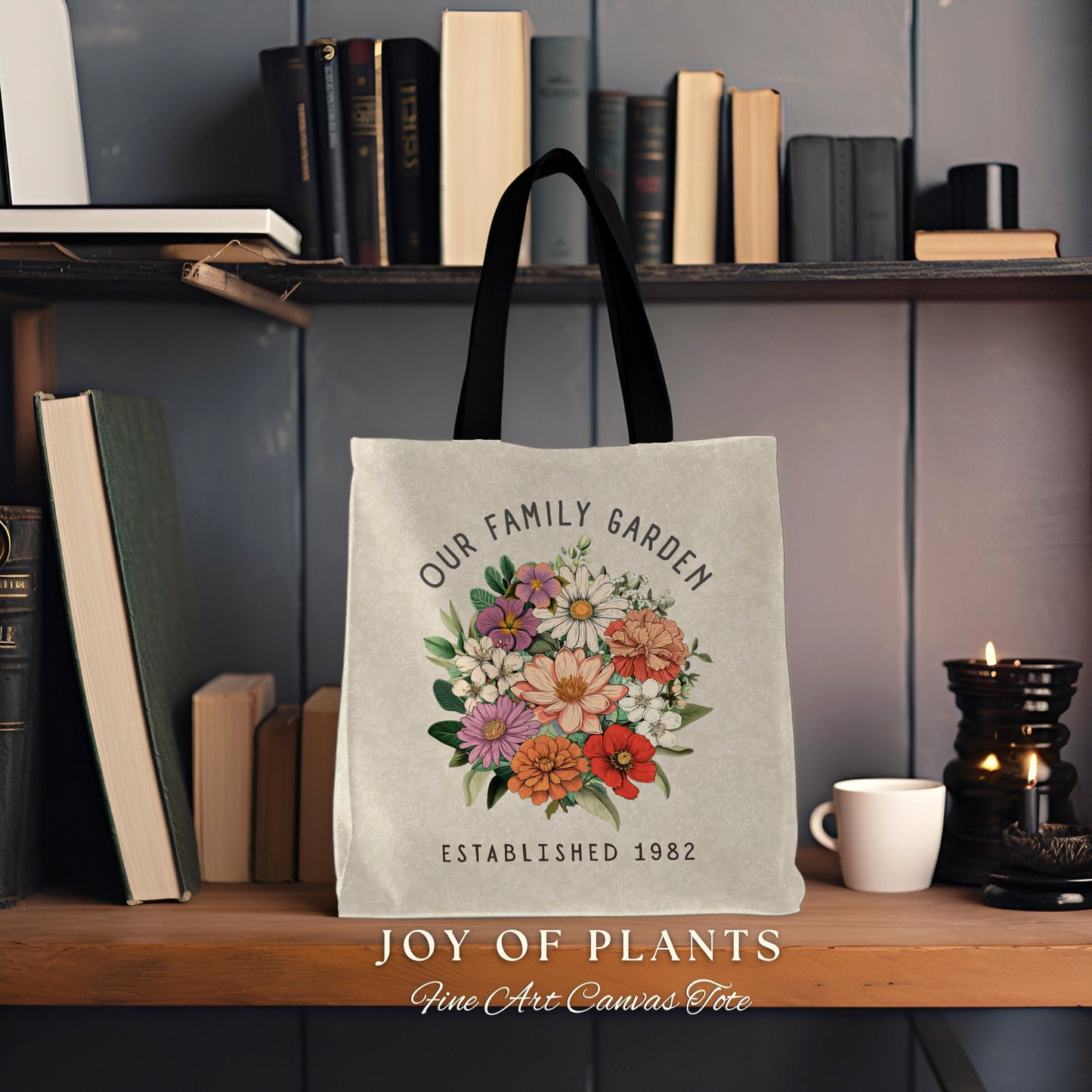 Birth Flower Bouquet Tote Bag | Personalized Birth Month Flower Bouquet for Mom and Mimi's Garden Custom Birthflower Tote Personalized Gift