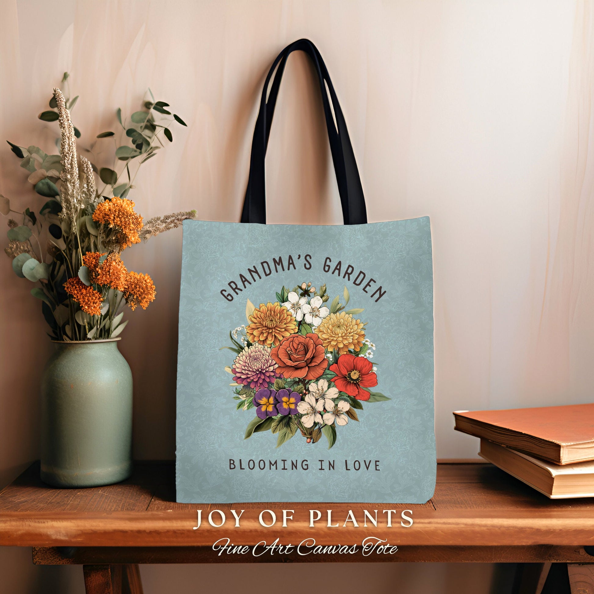 Birth Flower Bouquet Tote Bag | Personalized Birth Month Flower Bouquet for Mom and Mimi's Garden Custom Birthflower Tote Personalized Gift