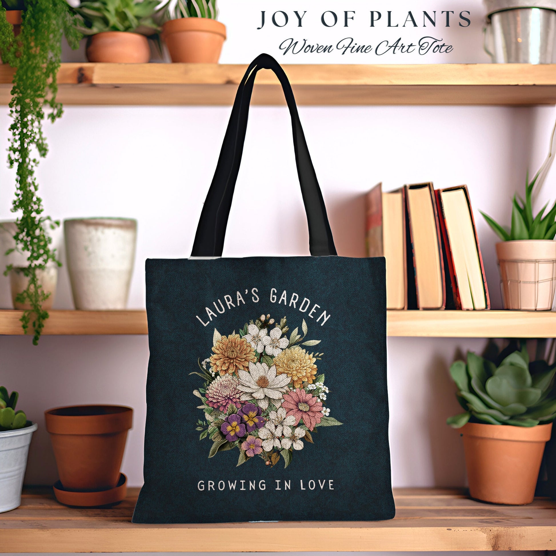 Birth Flower Bouquet Tote Bag | Personalized Birth Month Flower Bouquet for Mom and Mimi's Garden Custom Birthflower Tote Personalized Gift