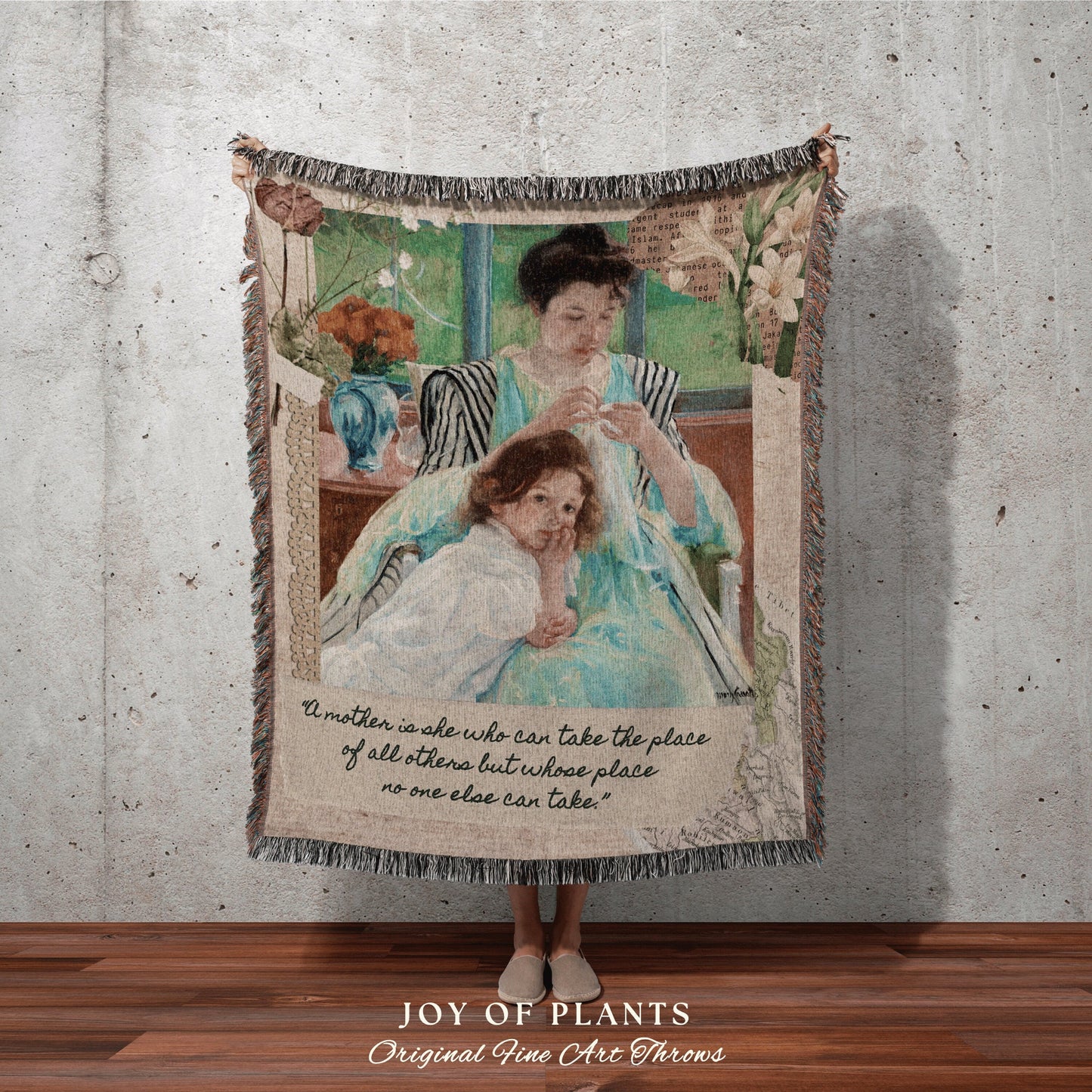 Mary Cassat Mother's Day Blanket | Mother's Day Keepsake Blanket Woven Throw Gift for Mom Custom Blanket Meaningful Presents for Mom Custom