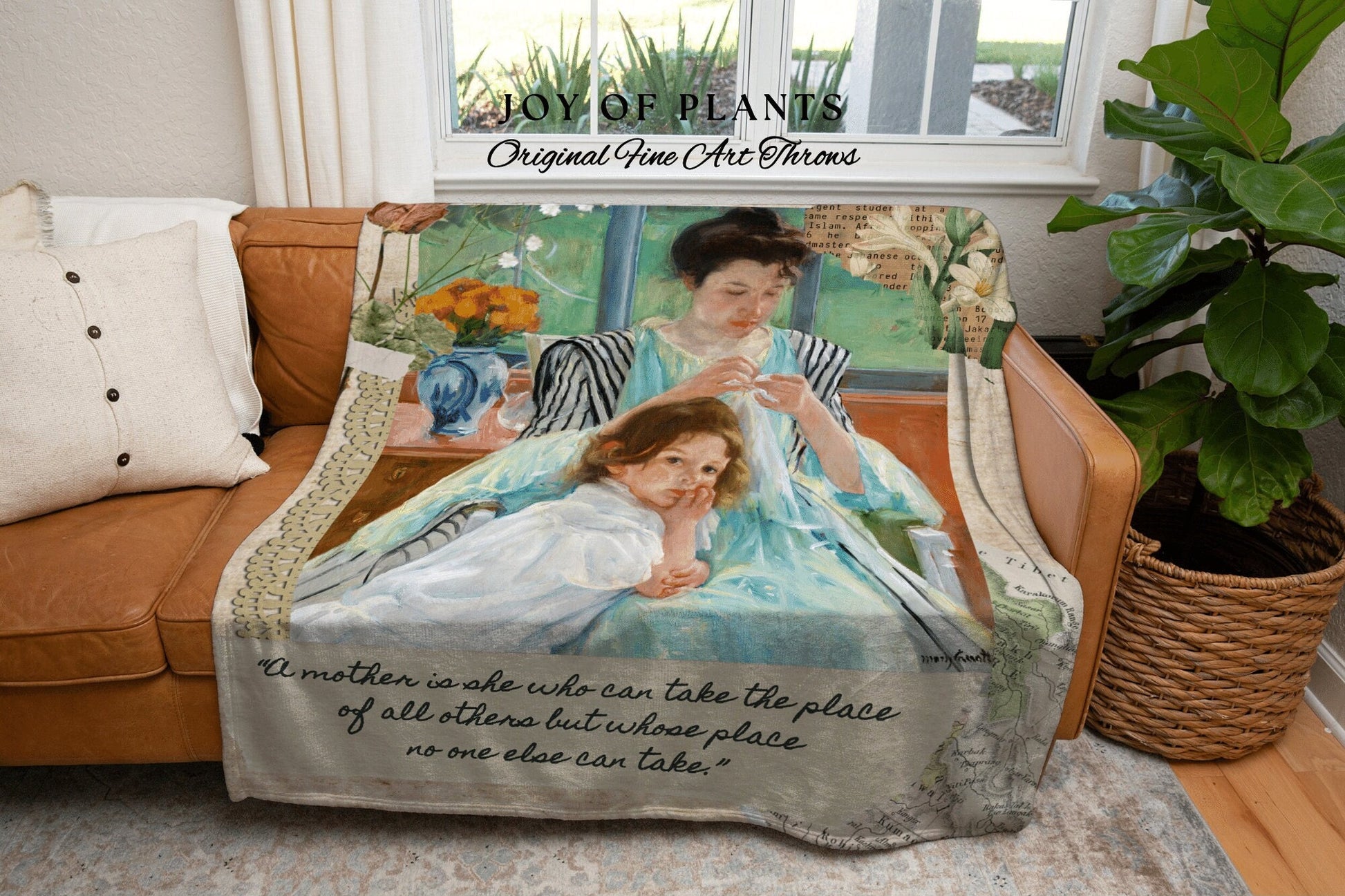 Mary Cassat Mother's Day Blanket | Mother's Day Keepsake Blanket Woven Throw Gift for Mom Custom Blanket Meaningful Presents for Mom Custom