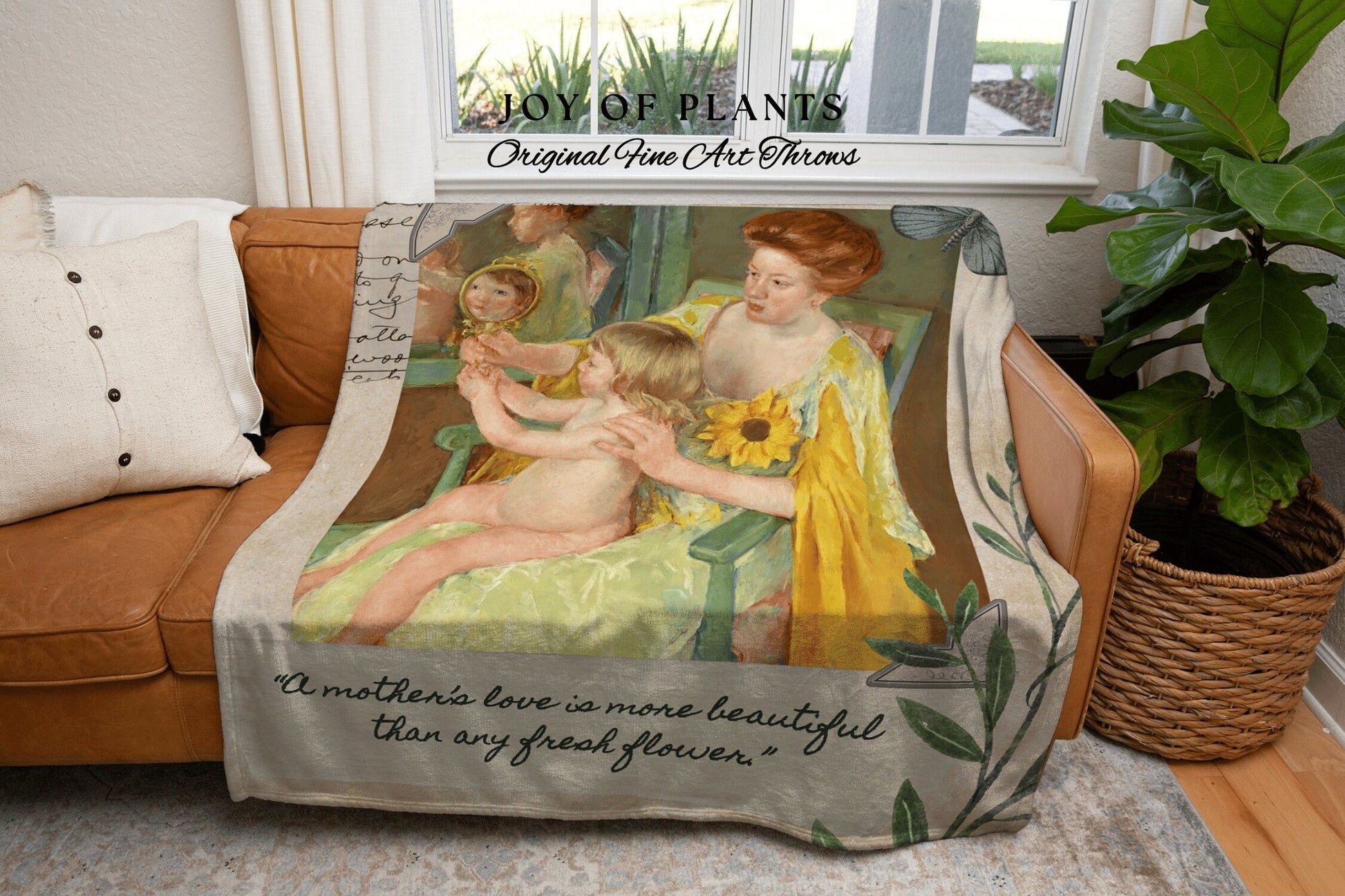 New Mom Custom Blanket | Mary Cassatt Mother's Day for Mom from Kids Gift Meaningful Blanket Woven Throw New Mom Personalized Mom Keepsake |