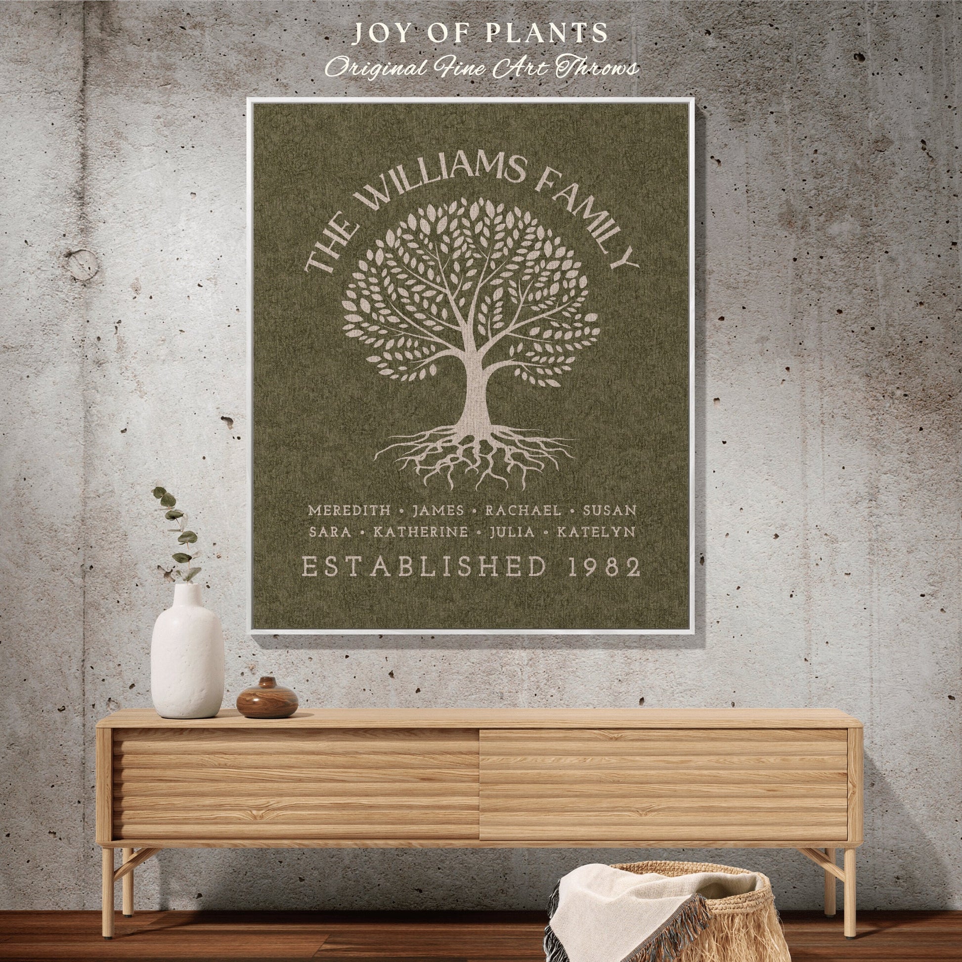 Personalized Family Tree Tapestry | Family Gift Personalized Family Tapestry Meaningful | Thoughtful Gift for Grandma Sentimental Family Art