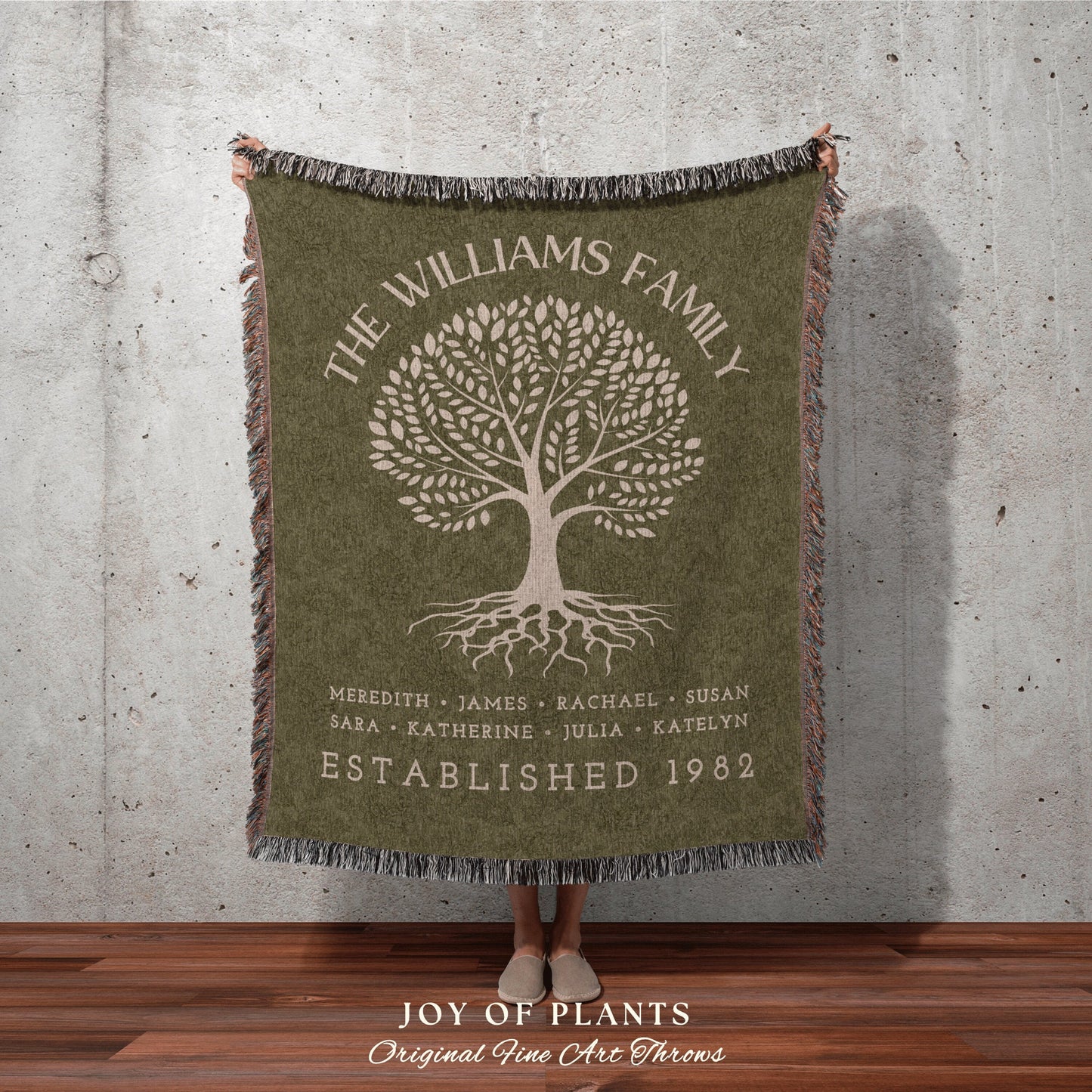 Personalized Family Tree Tapestry | Family Gift Personalized Family Tapestry Meaningful | Thoughtful Gift for Grandma Sentimental Family Art