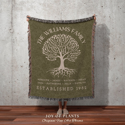 Personalized Family Tree Tapestry | Family Gift Personalized Family Tapestry Meaningful | Thoughtful Gift for Grandma Sentimental Family Art