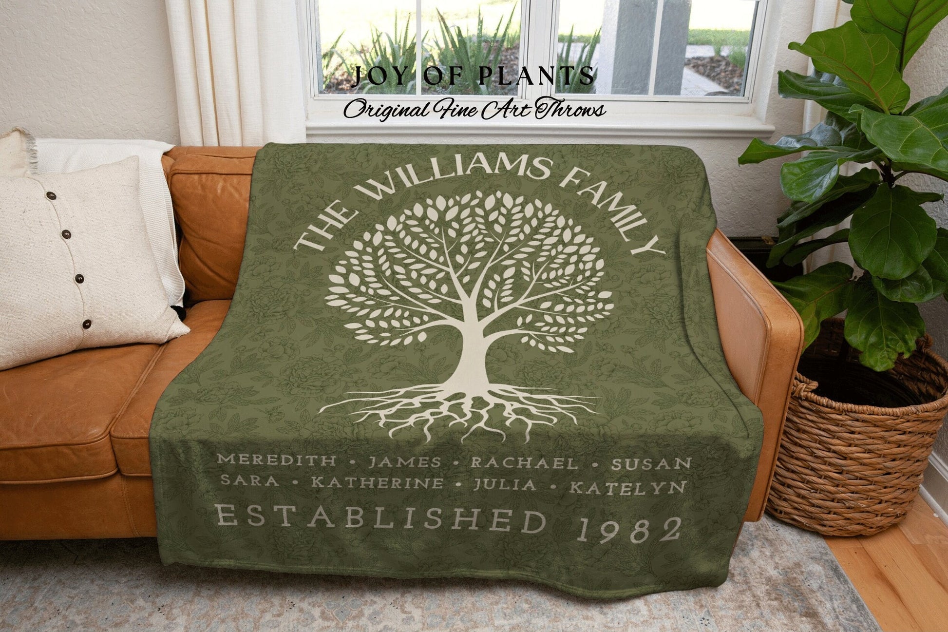 Personalized Family Tree Tapestry | Family Gift Personalized Family Tapestry Meaningful | Thoughtful Gift for Grandma Sentimental Family Art