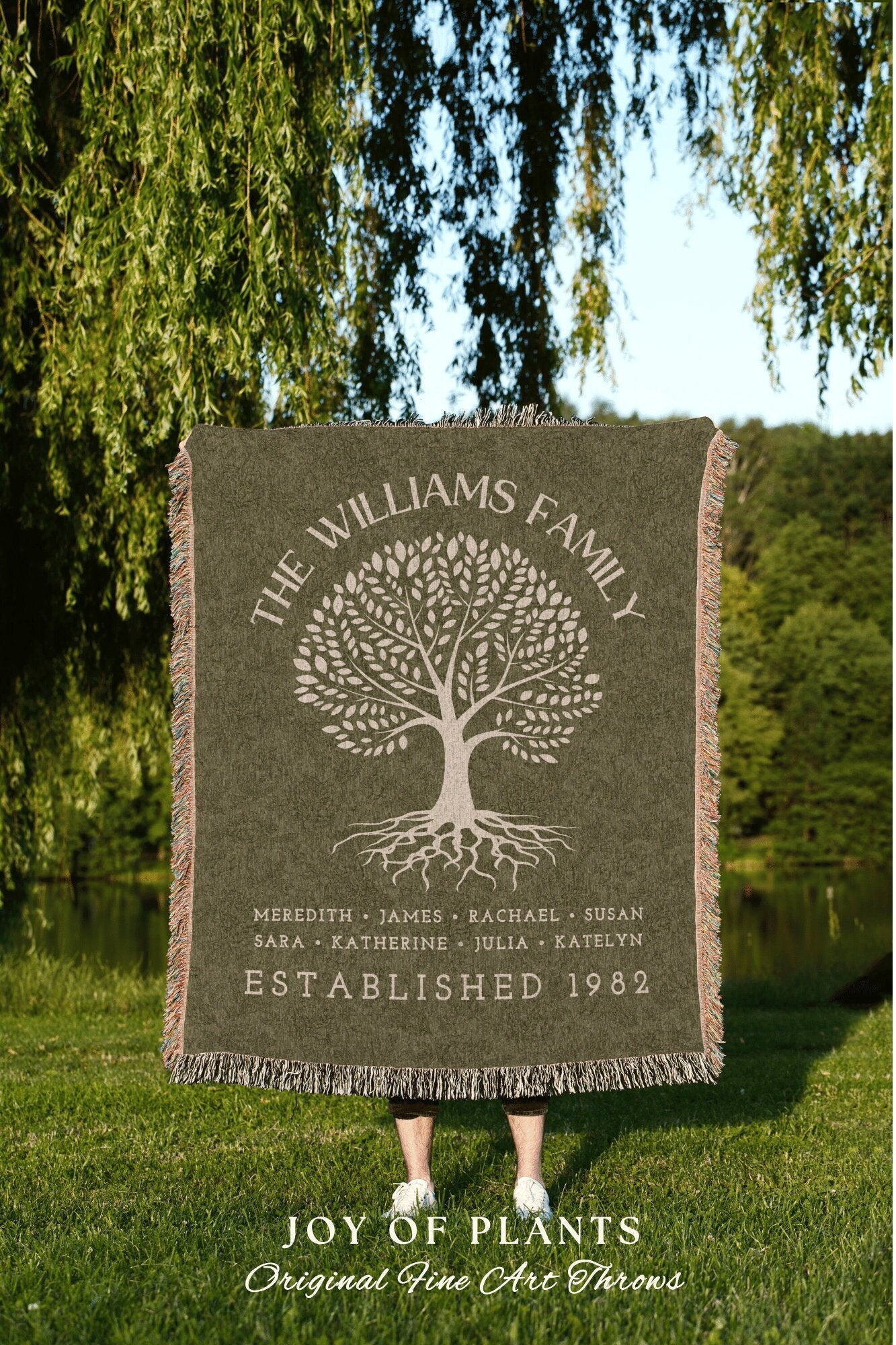 Personalized Family Tree Tapestry | Family Gift Personalized Family Tapestry Meaningful | Thoughtful Gift for Grandma Sentimental Family Art