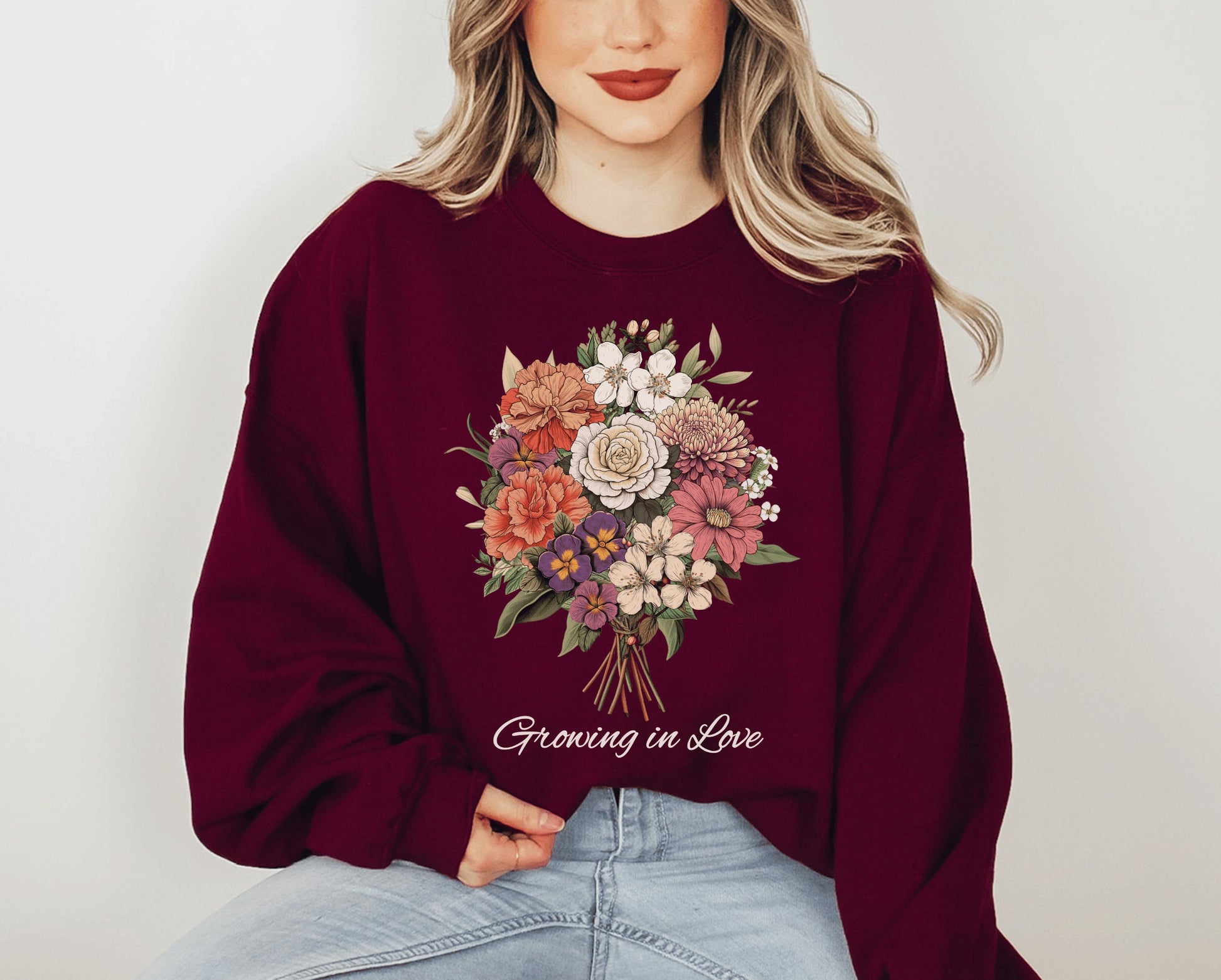 Birth Flower Grandma Garden Bouquet Shirt | Grandmas Garden Custom Art | Grandmas Garden Gift | Nanas Garden Custom Birth Flower Sweatshirt