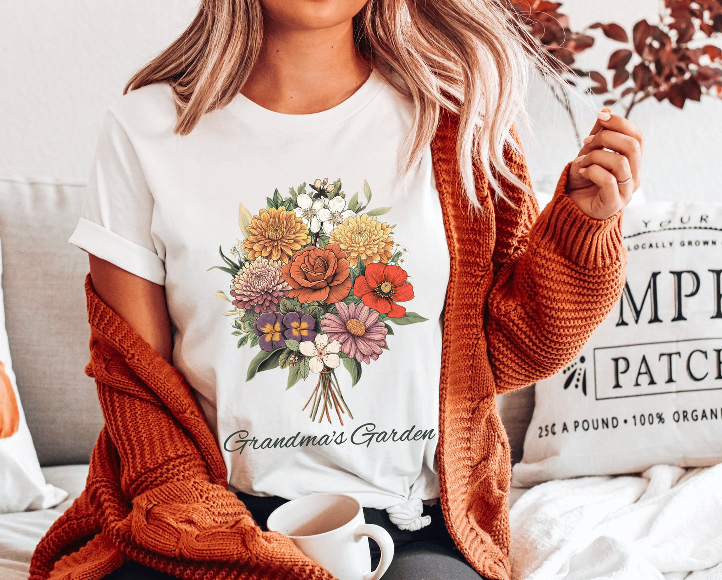 Birth Flower Grandma Garden Bouquet Shirt | Grandmas Garden Custom Art | Grandmas Garden Gift | Nanas Garden Custom Birth Flower Sweatshirt