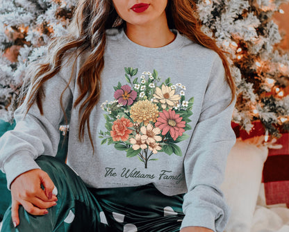 Grandmas Garden Birth Flower Custom Bouquet Shirt | Grandmas Garden Art | Grandmas Garden Gift | Nanas Garden Birth Month Flower Sweater |