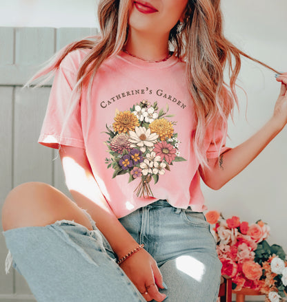 Mamas Garden Birth Month Flower Shirt | Family Birth Flower Bouquet | Personalized Birth Flower Gifts | Birth Flower Shirt Comfort Colors |