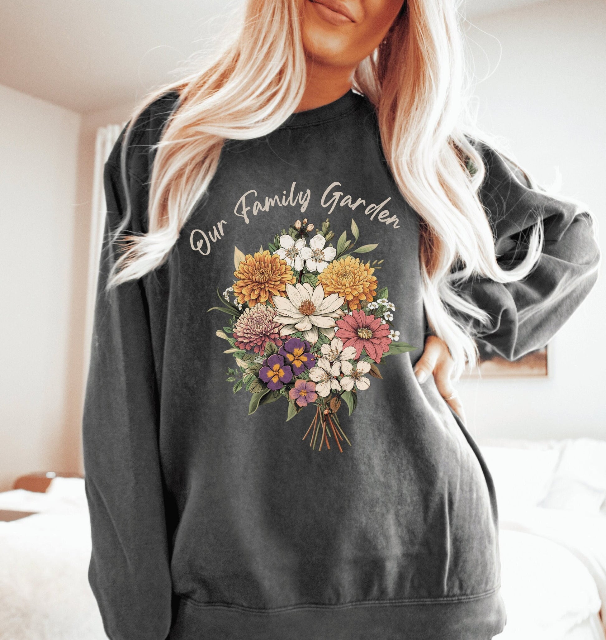 Floral Birth Month Sweatshirt | Birth Month Flower Bouquet | Personalized Birth Month Flower Gifts | Birth Flower Shirt Comfort Colors Tee |