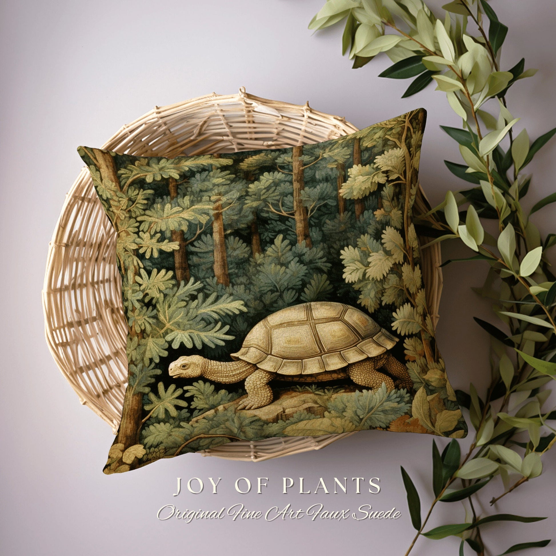 Woven Throw Pillow William Morris | William Morris Inspired Pillow Woodland Cottagecore Decor Pillow Maximalist Home Decor Morris Tortoise |